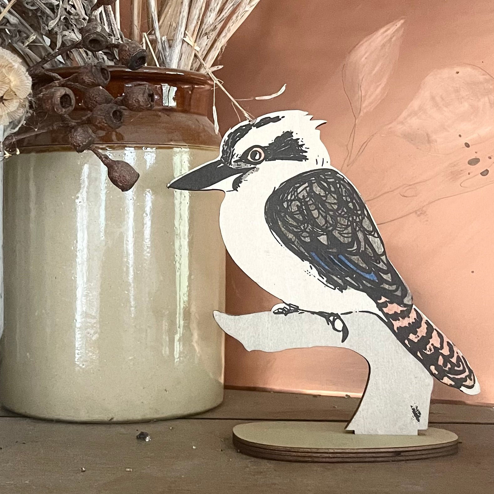 Laughing Kookaburra Standing Bird Ornament