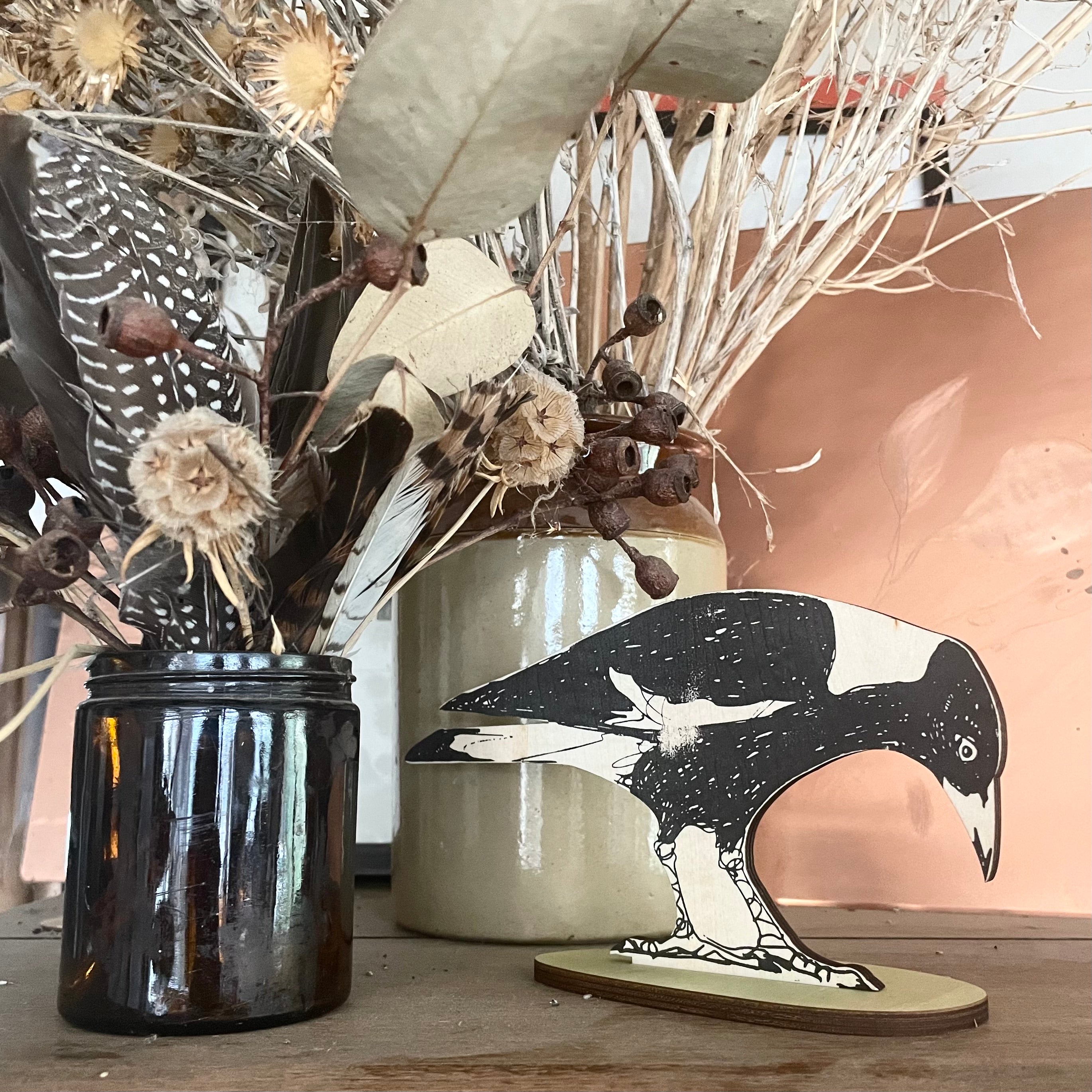 Australian Magpie Standing Bird Ornament