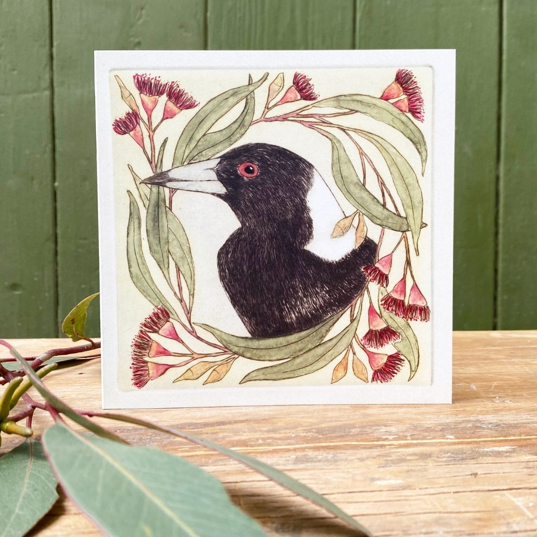 Merry Magpie Christmas Card
