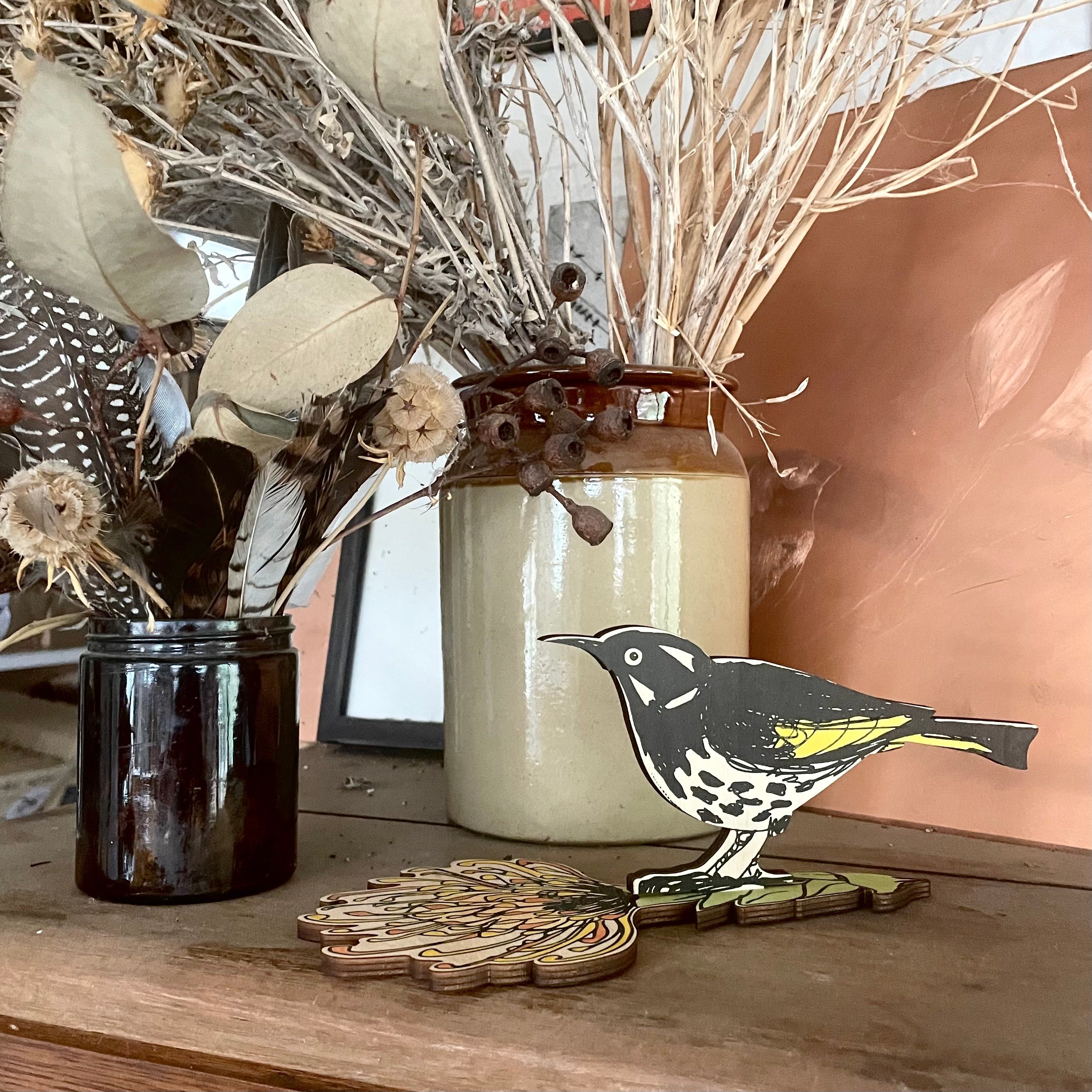 New Holland Honeyeater Standing Bird Ornament