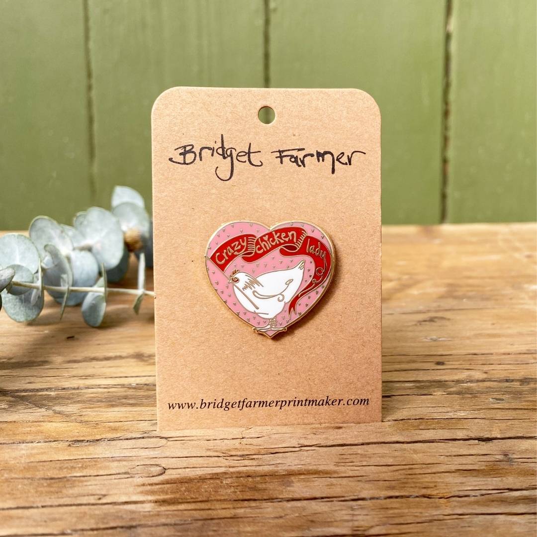 Crazy Chicken Lady Enamel Pin