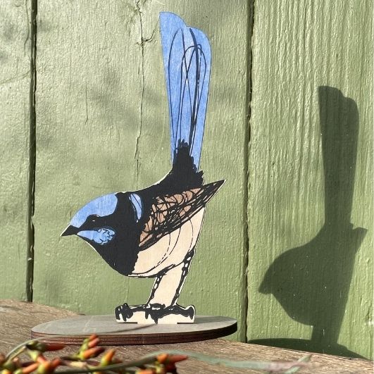 Superb Fairy Wren Standing Bird Ornament