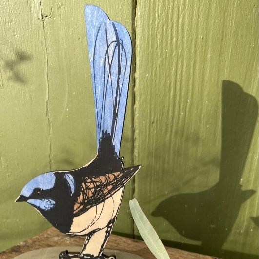 Superb Fairy Wren Standing Bird Ornament