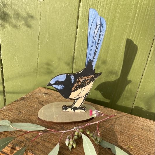 Superb Fairy Wren Standing Bird Ornament