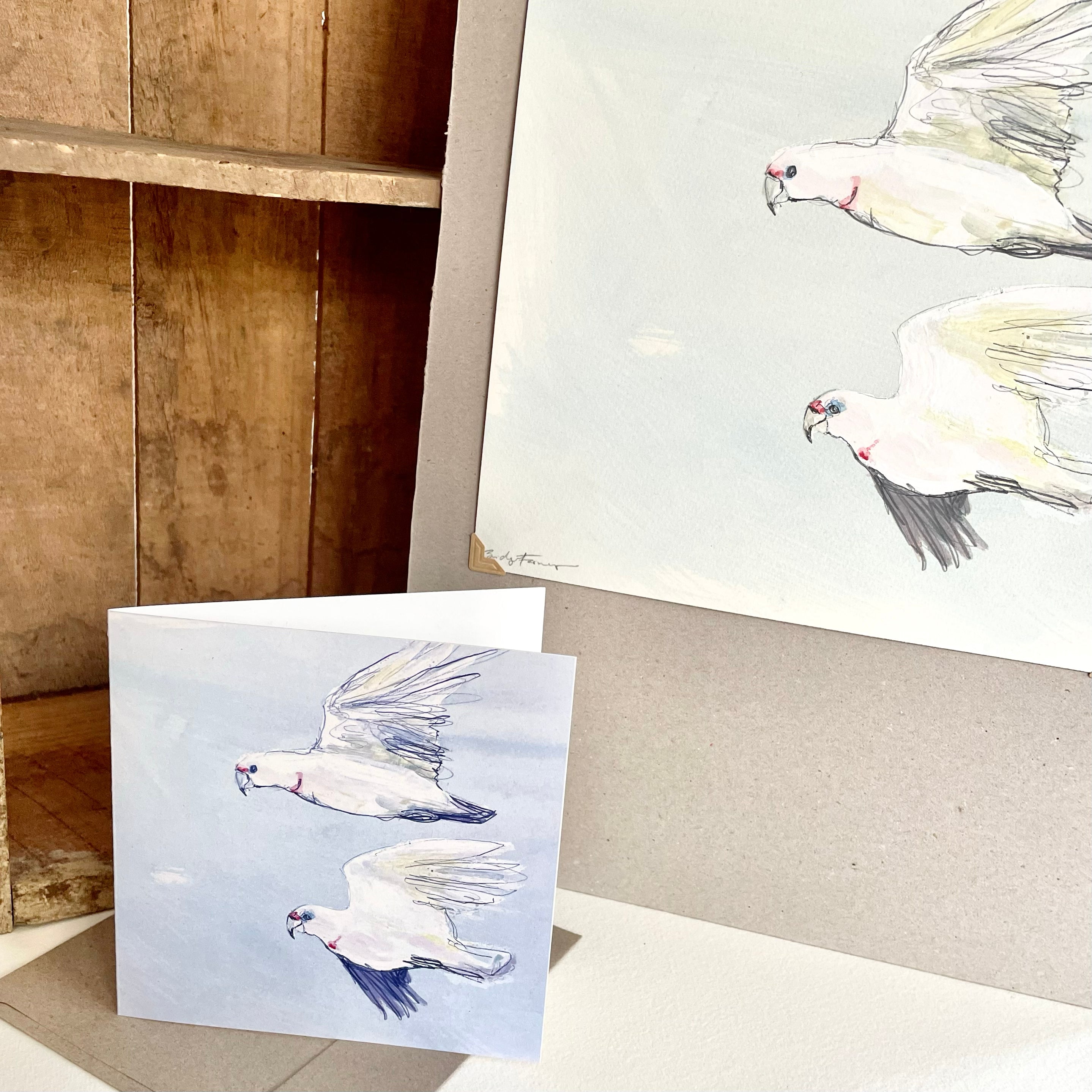 Two Corellas Greeting Card