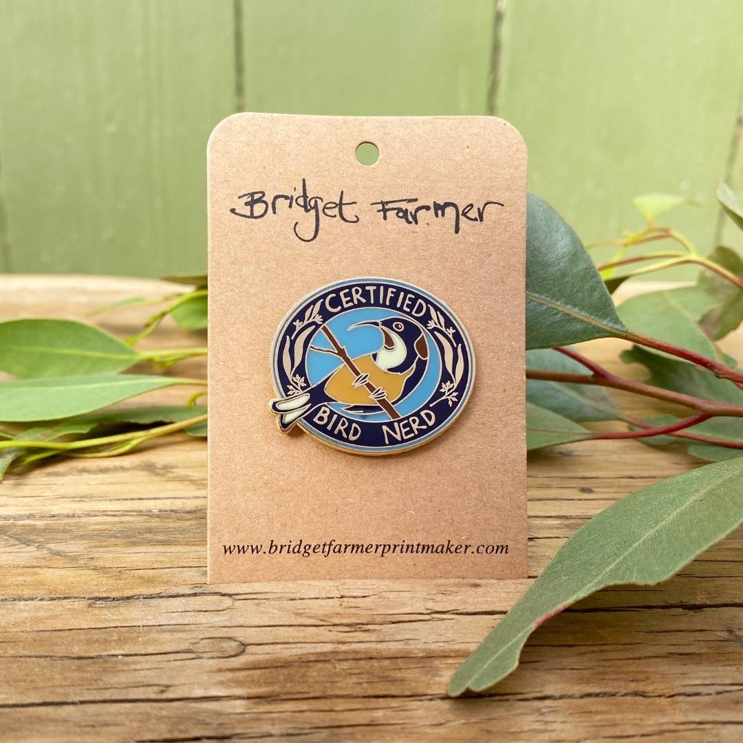 Certified Bird Nerd Enamel Pin