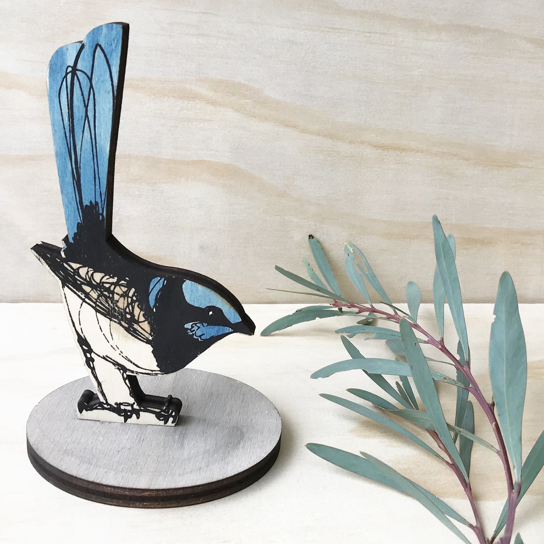 Superb Fairy Wren Standing Bird Ornament