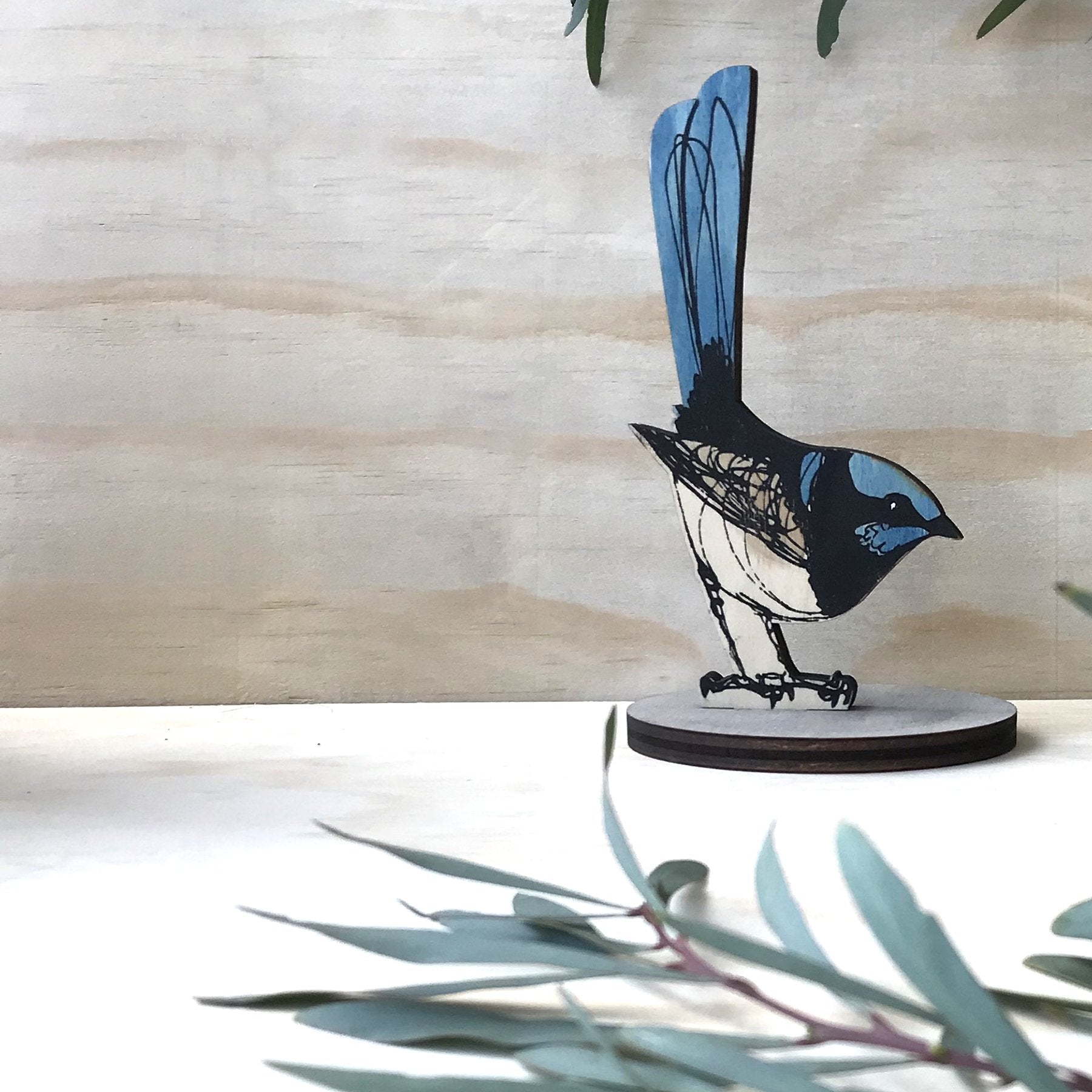 Superb Fairy Wren Standing Bird Ornament