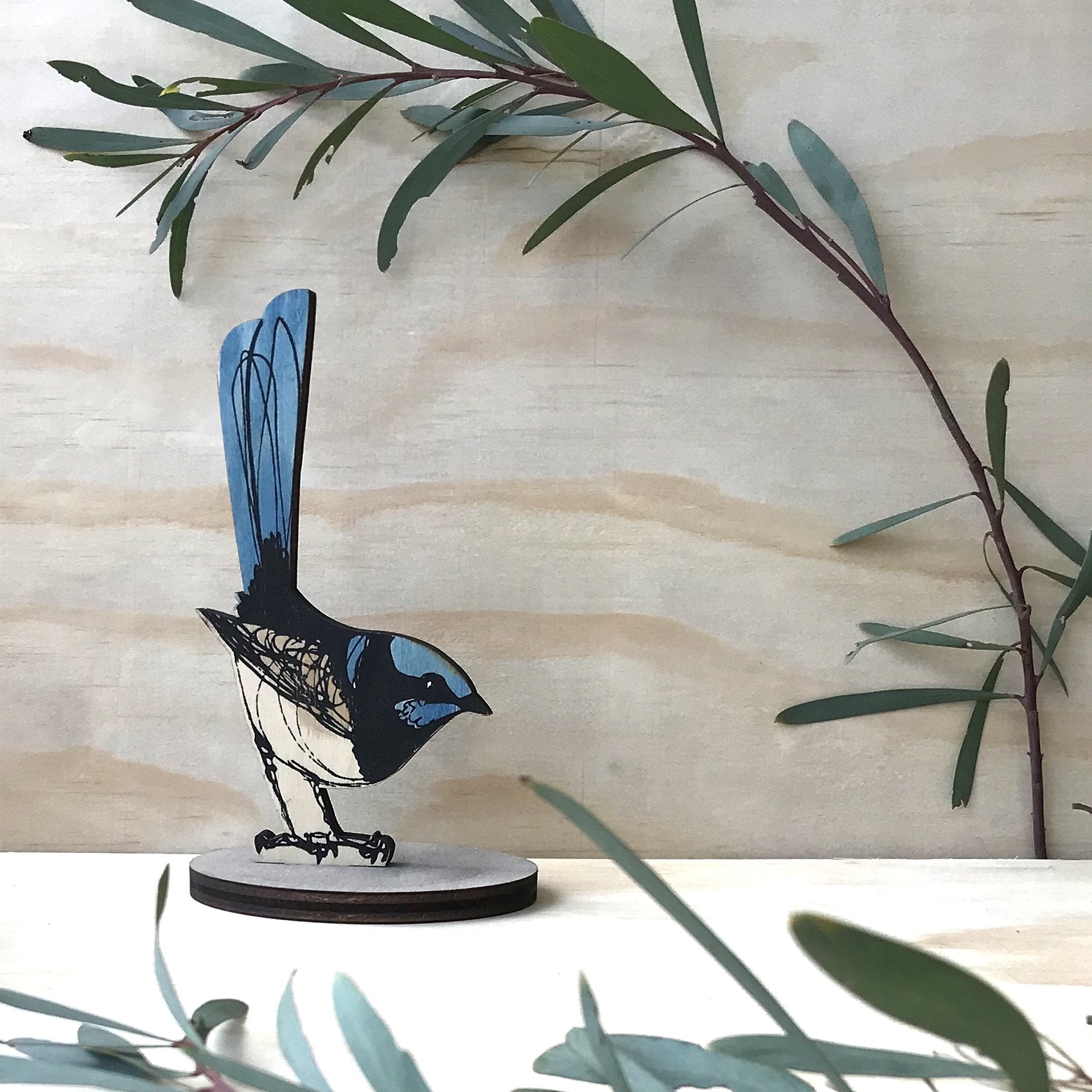 Superb Fairy Wren Standing Bird Ornament