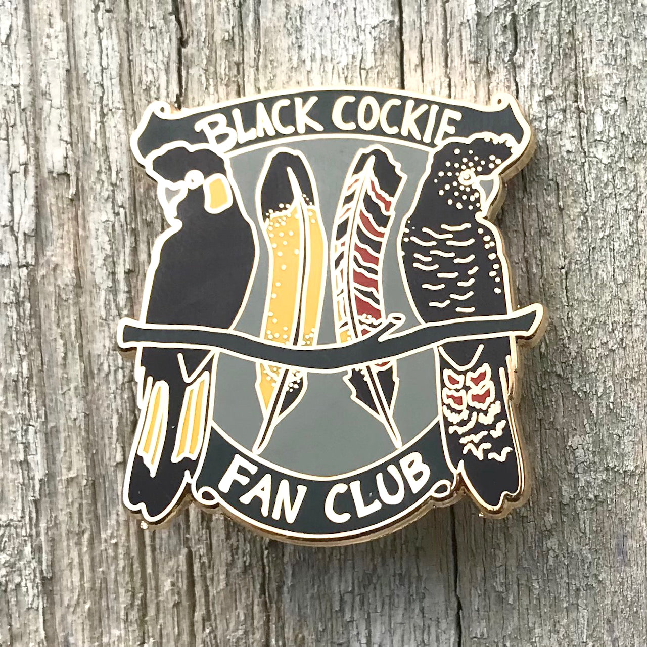 Enamel Pin - Black Cockie Fan Club