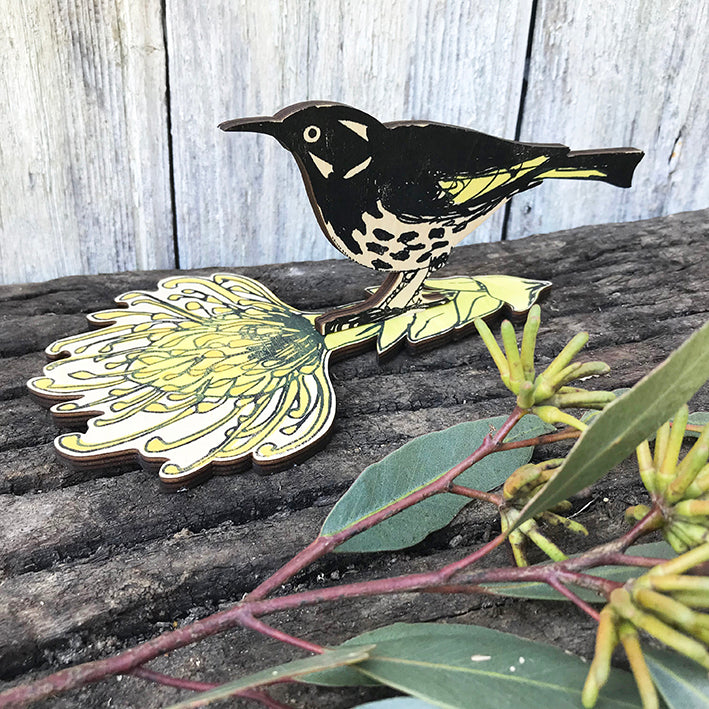 New Holland Honeyeater Standing Bird Ornament