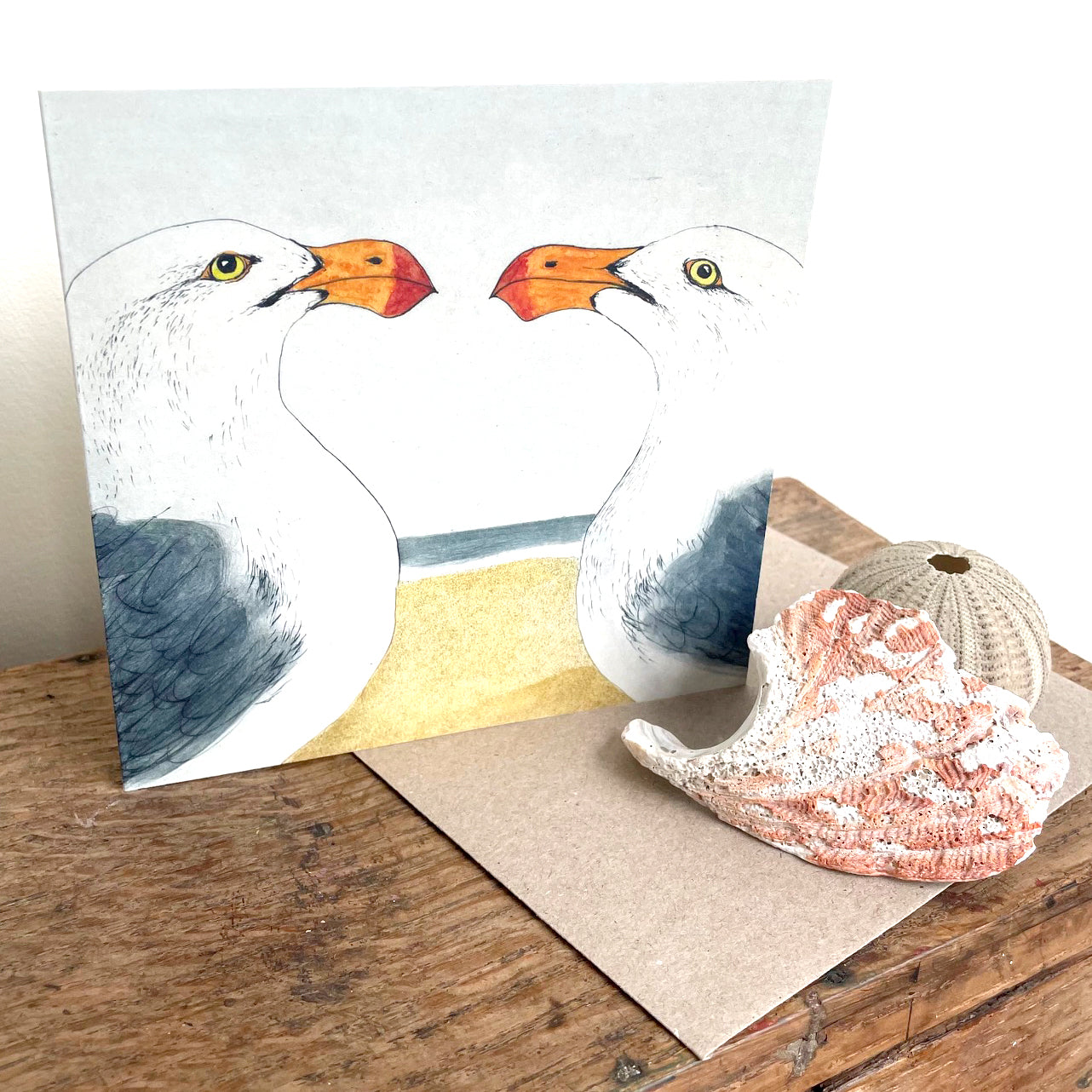 Pacific Gulls Greeting Card "The Beach Birds" Collection