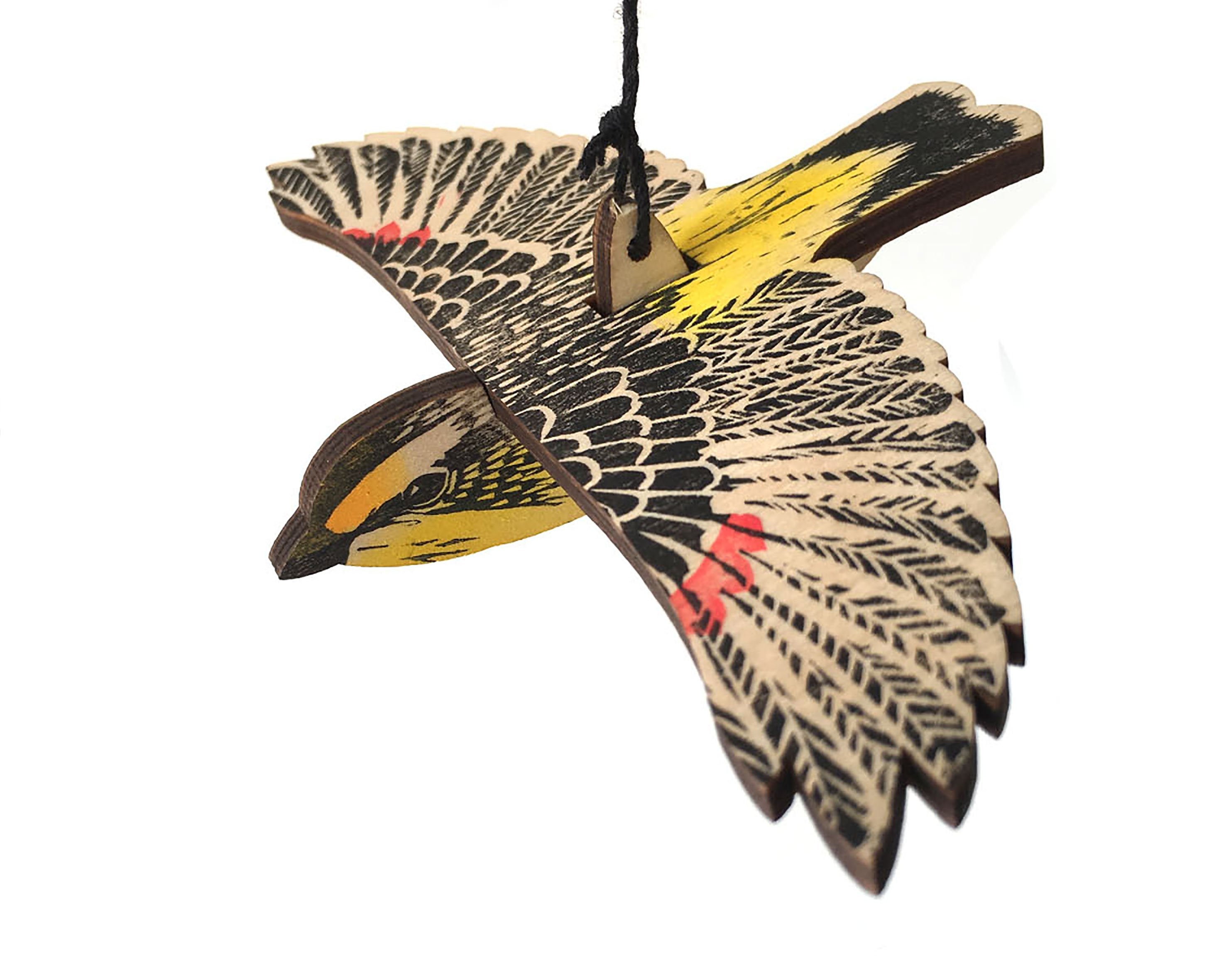 Striated Pardalote Hanging Wooden Bird Mobile