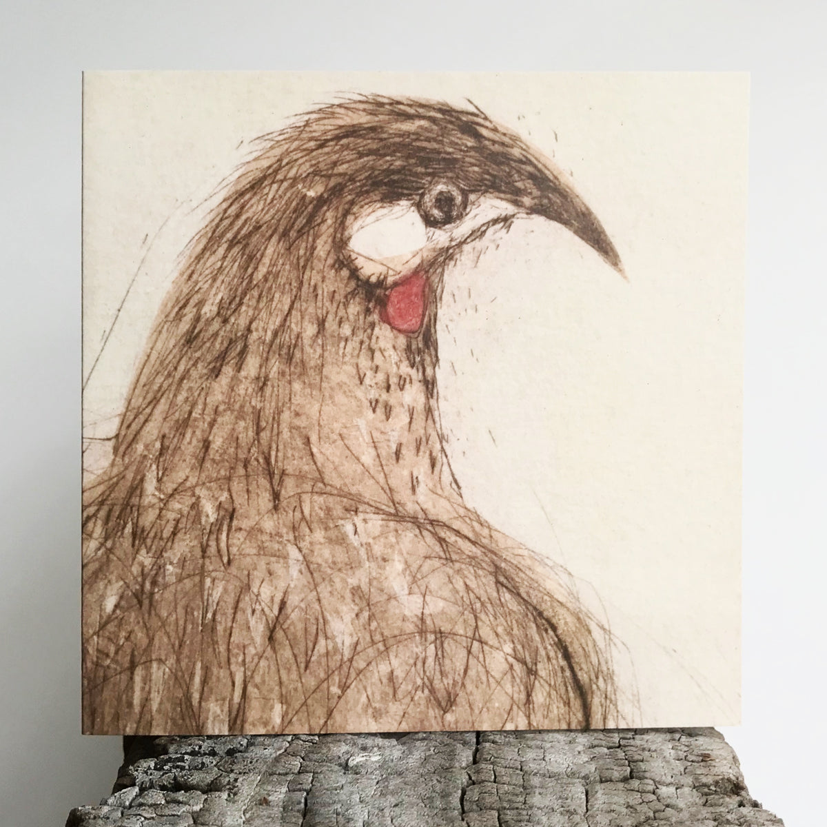 Red Wattlebird In The Buddleja Greeting Card