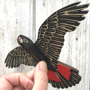 Red-tailed Black Cockatoo (male) Hanging Wooden Bird Mobile
