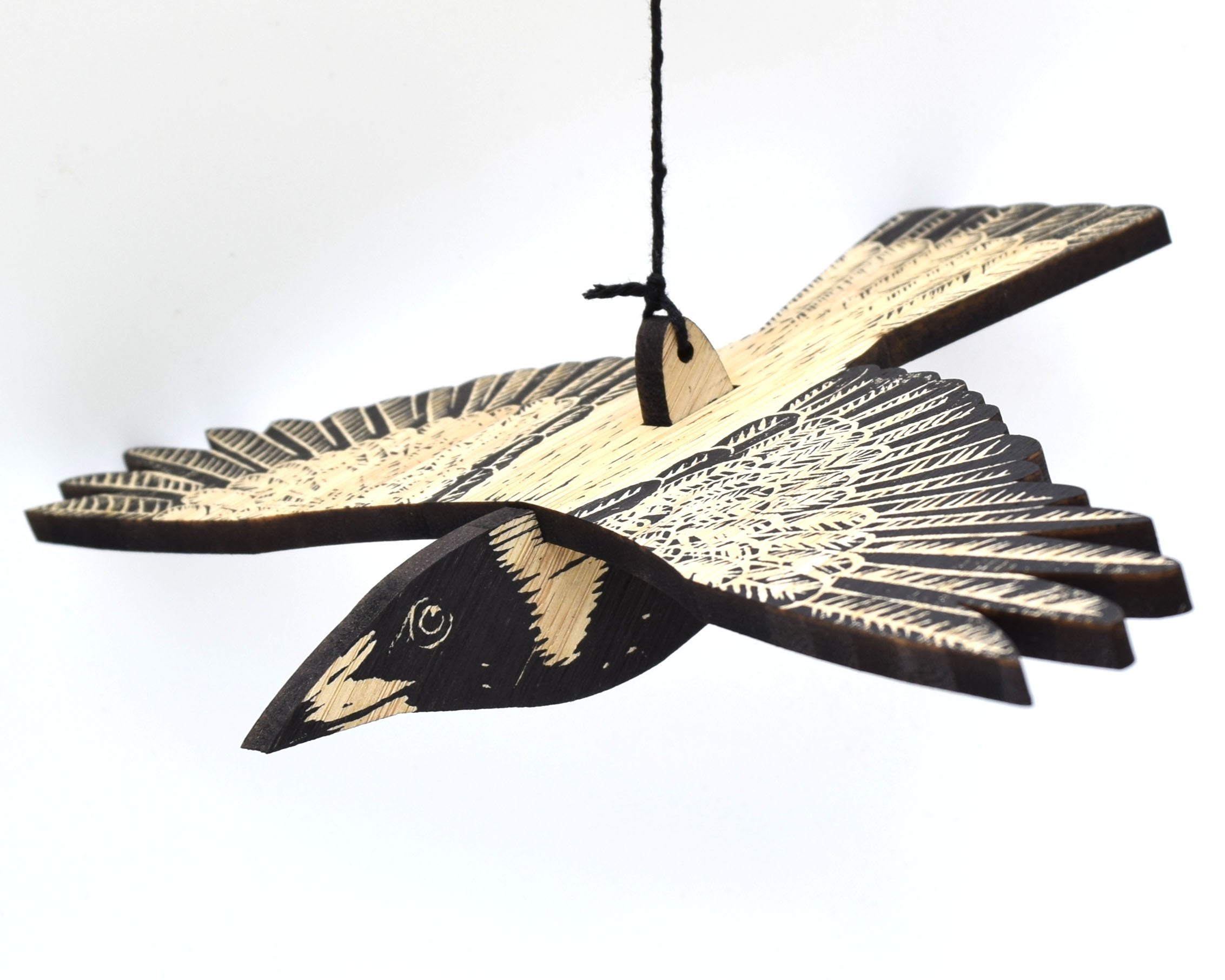 Australian Magpie Hanging Wooden Bird Mobile
