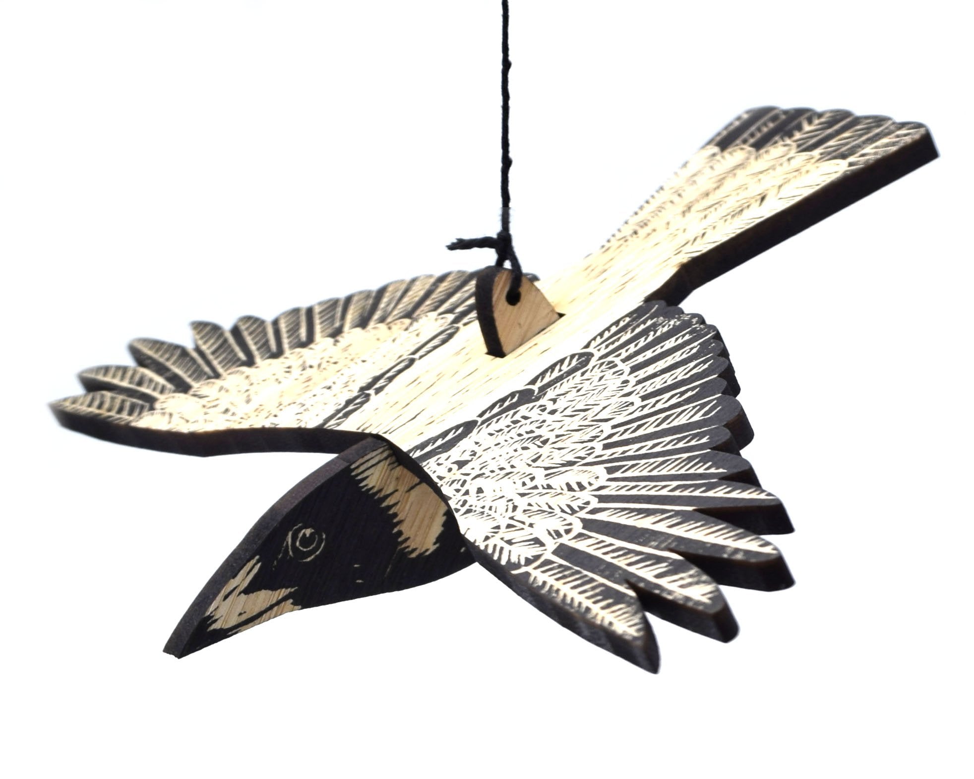 Australian Magpie Hanging Wooden Bird Mobile
