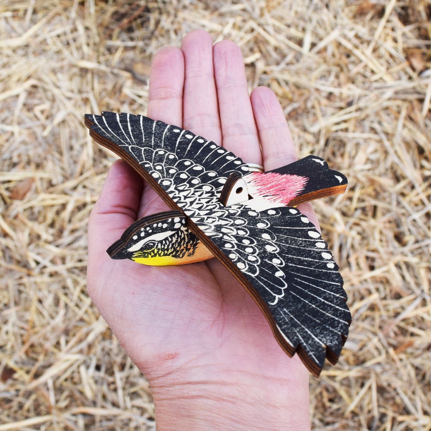 Spotted Pardalote Hanging Wooden Bird Mobile