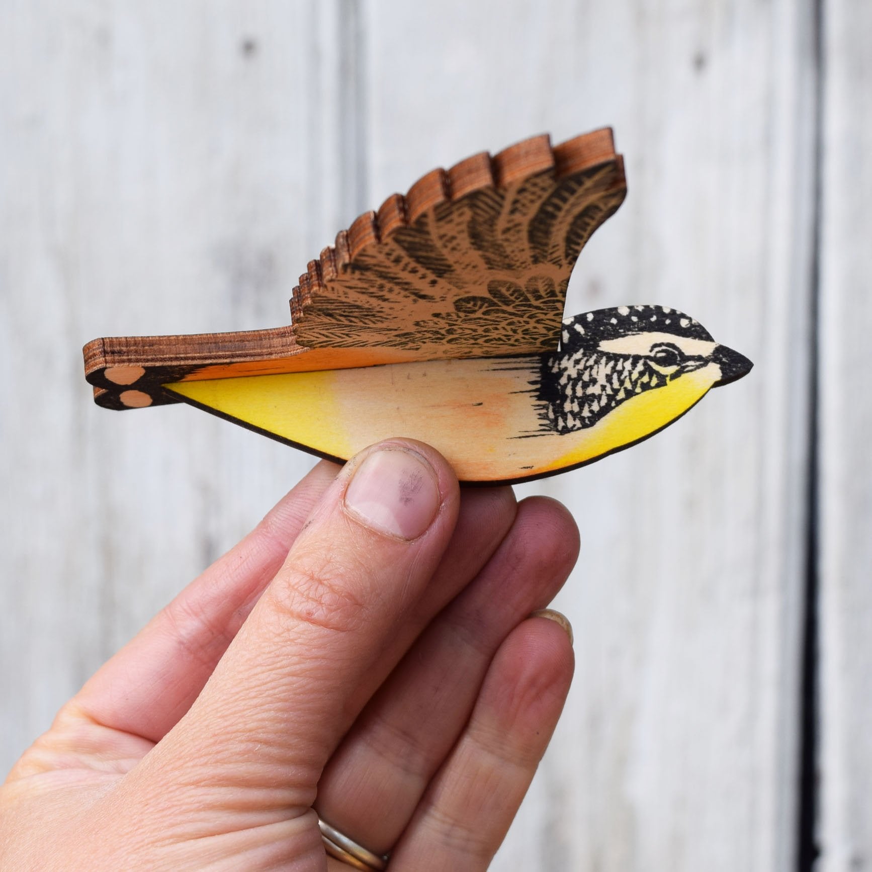 Spotted Pardalote Hanging Wooden Bird Mobile