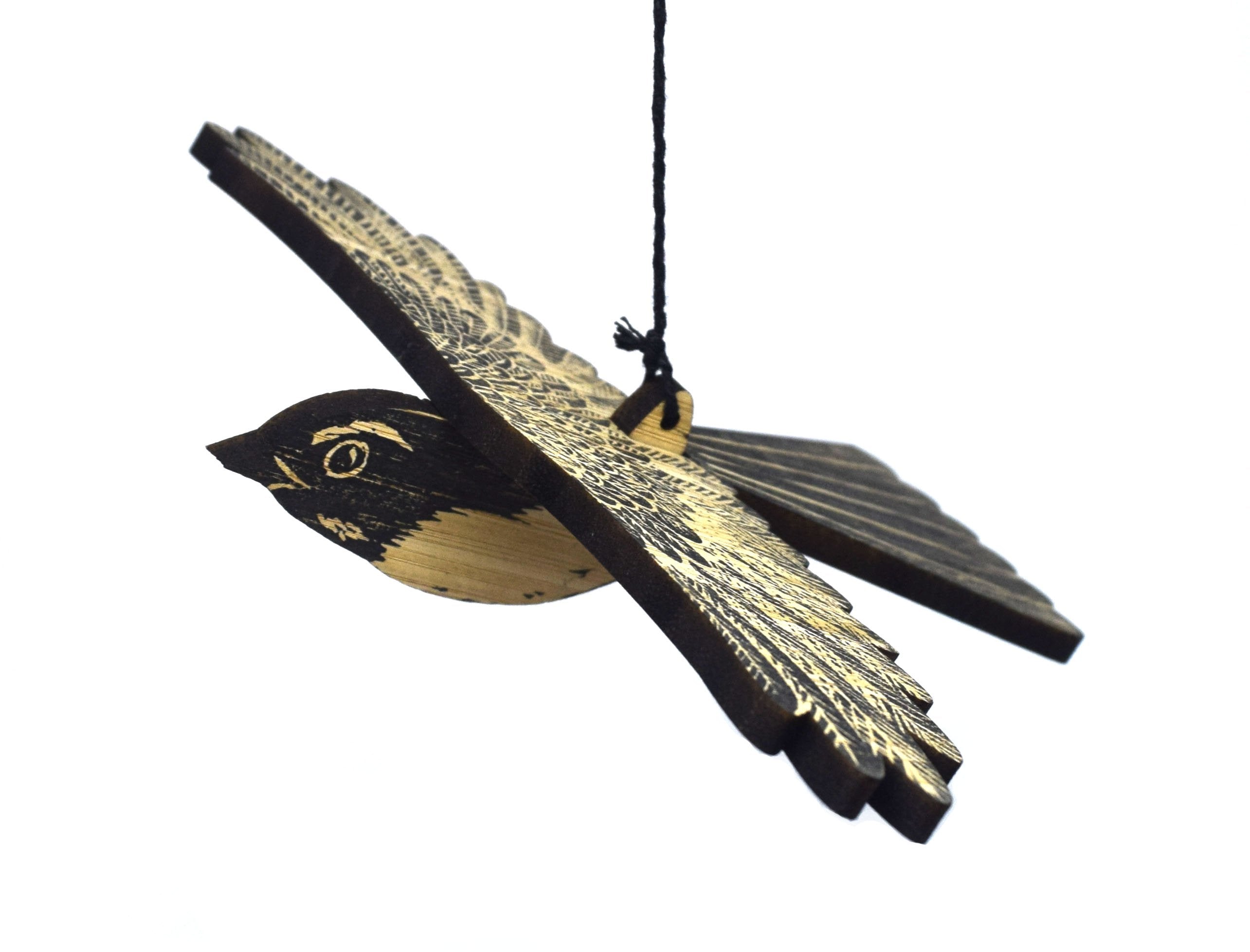 Willie Wagtail Hanging Wooden Bird Mobile