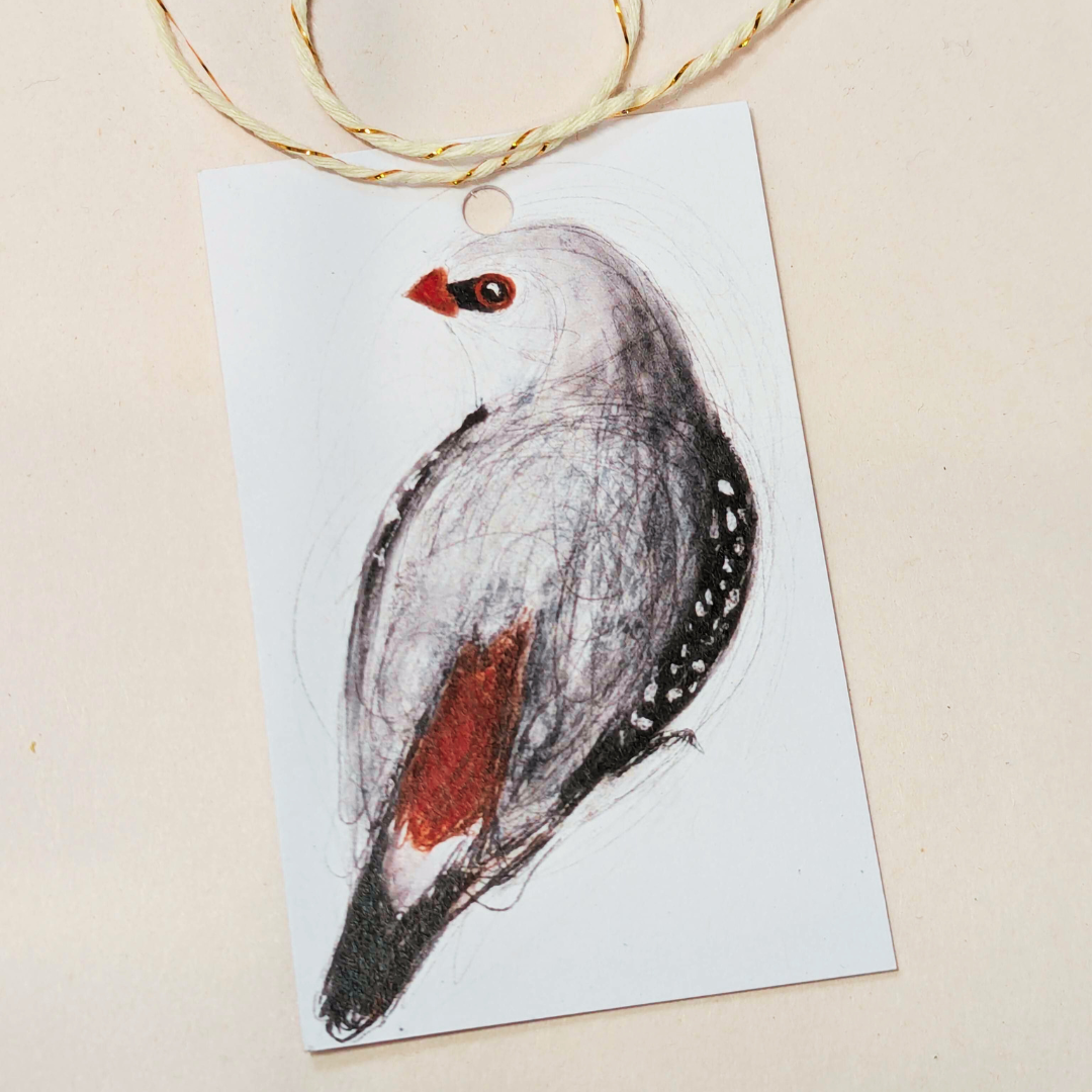 Diamond Firetails - Australian Birds Gift Tags (Set Of Six)
