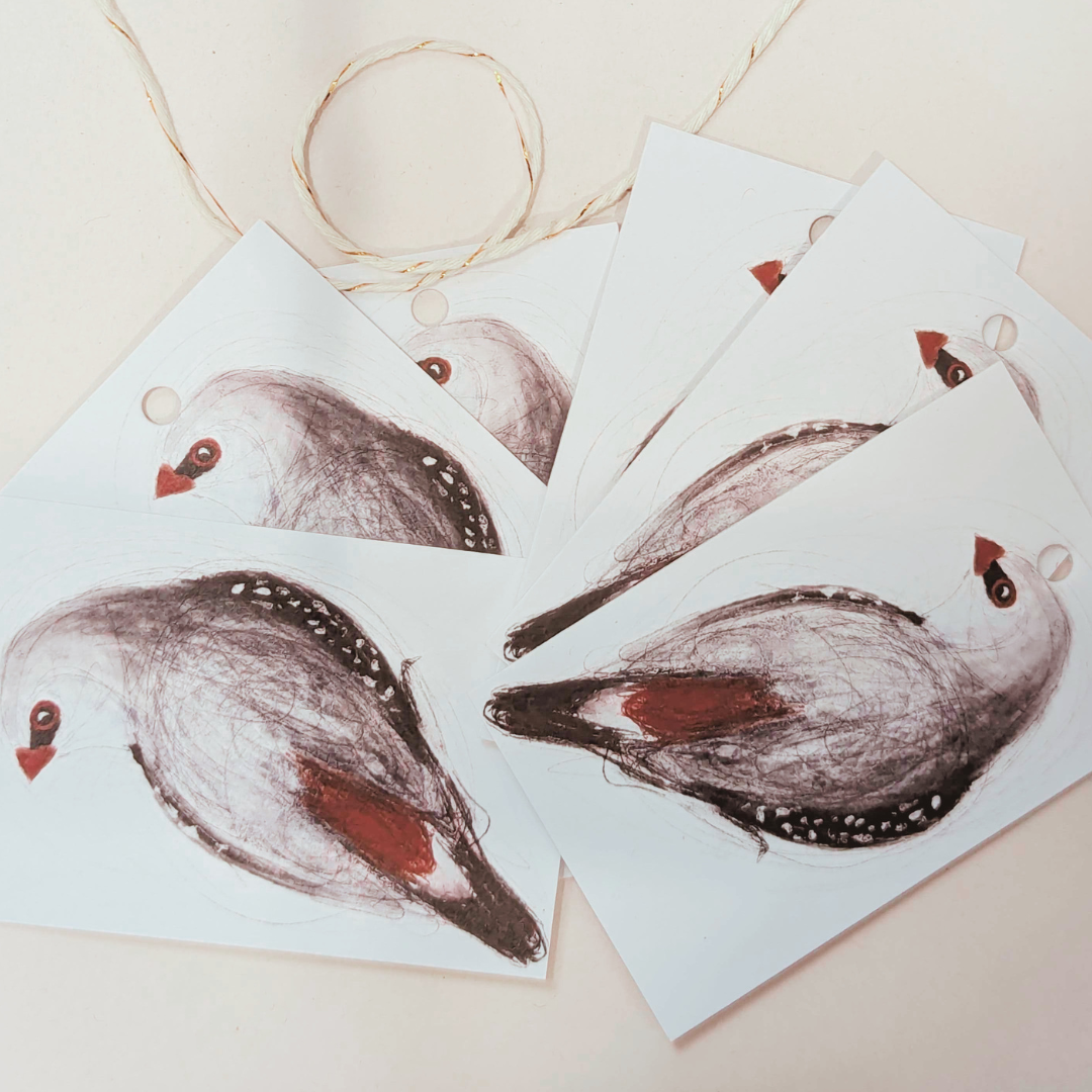 Diamond Firetails - Australian Birds Gift Tags (Set Of Six)