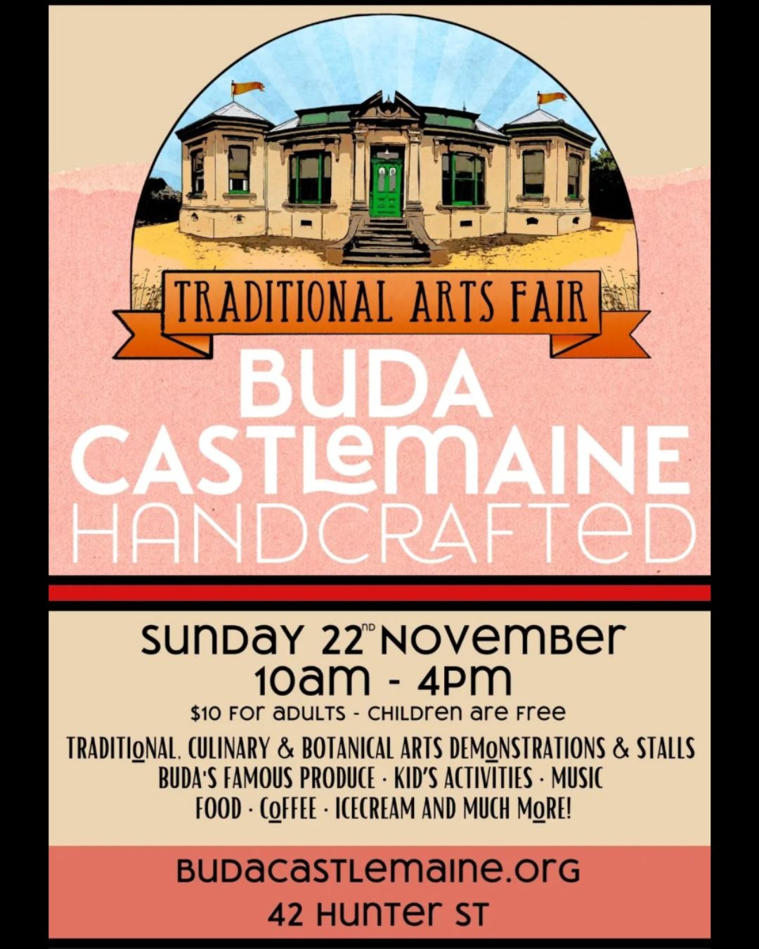 Step into a day of colour, craft and creativity as Buda Historic Home and Garden brings the Traditional Arts Fair to Castlemaine on Sunday 22 November, from 10am to 4pm.