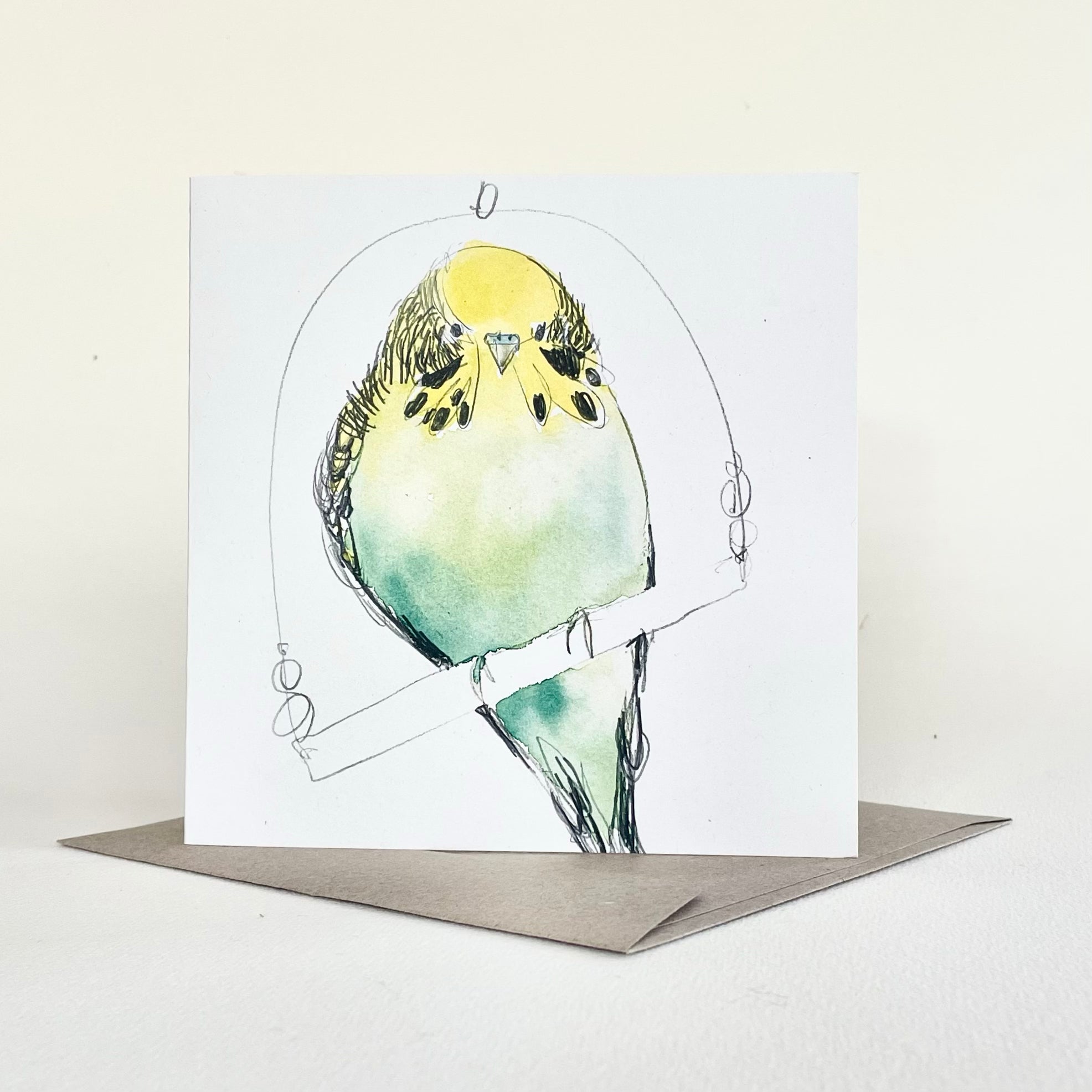 Greeting Card - Budgie II