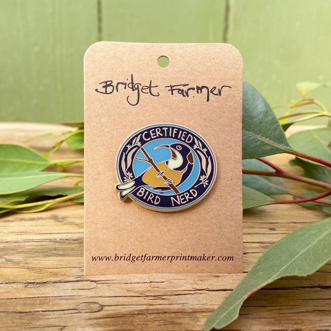 Certified Bird Nerd Enamel Pin