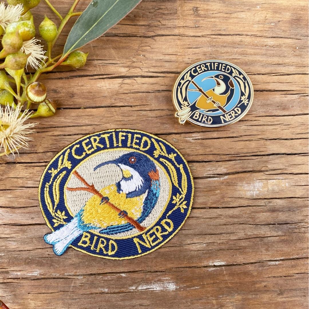Certified Bird Nerd Enamel Pin