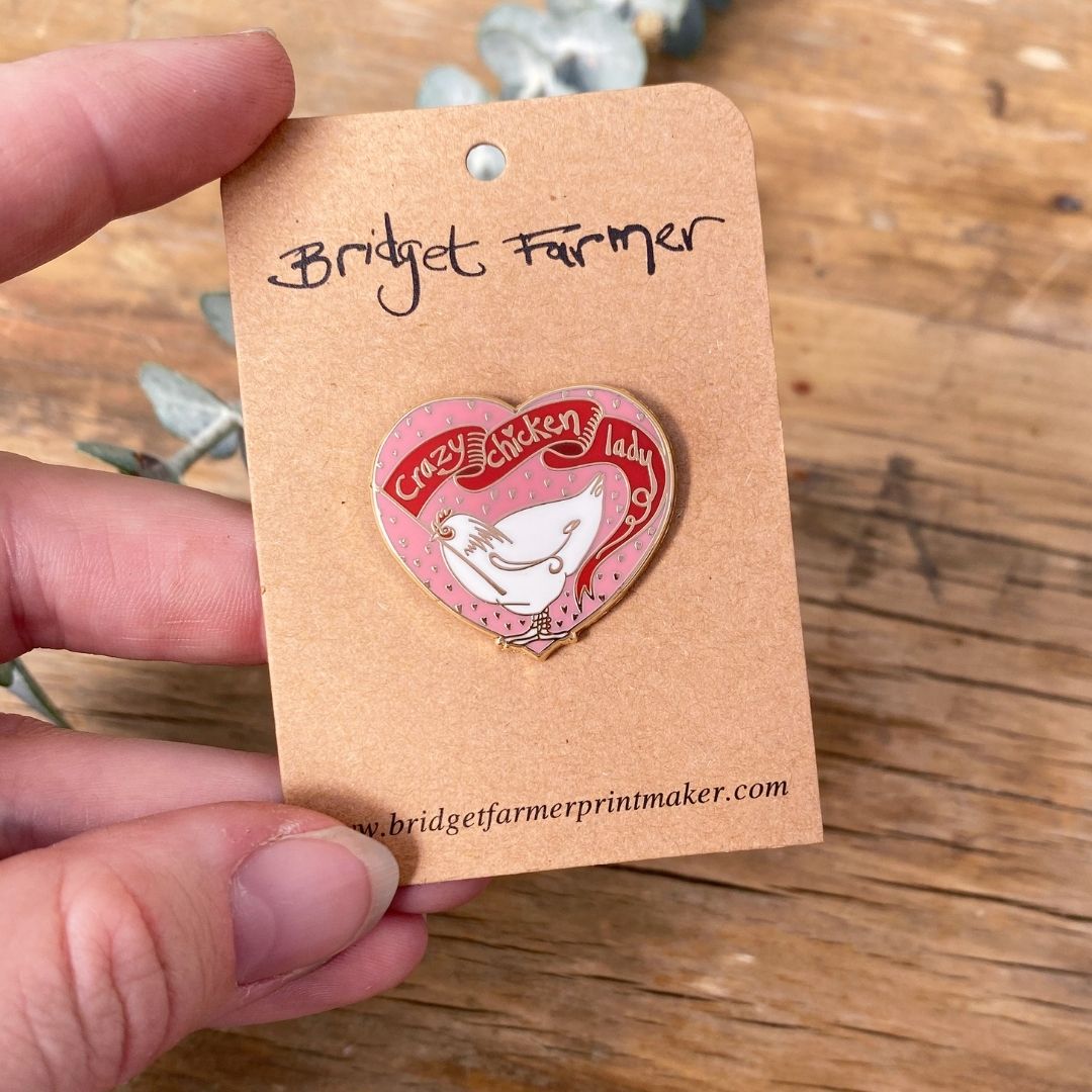 Crazy Chicken Lady Enamel Pin