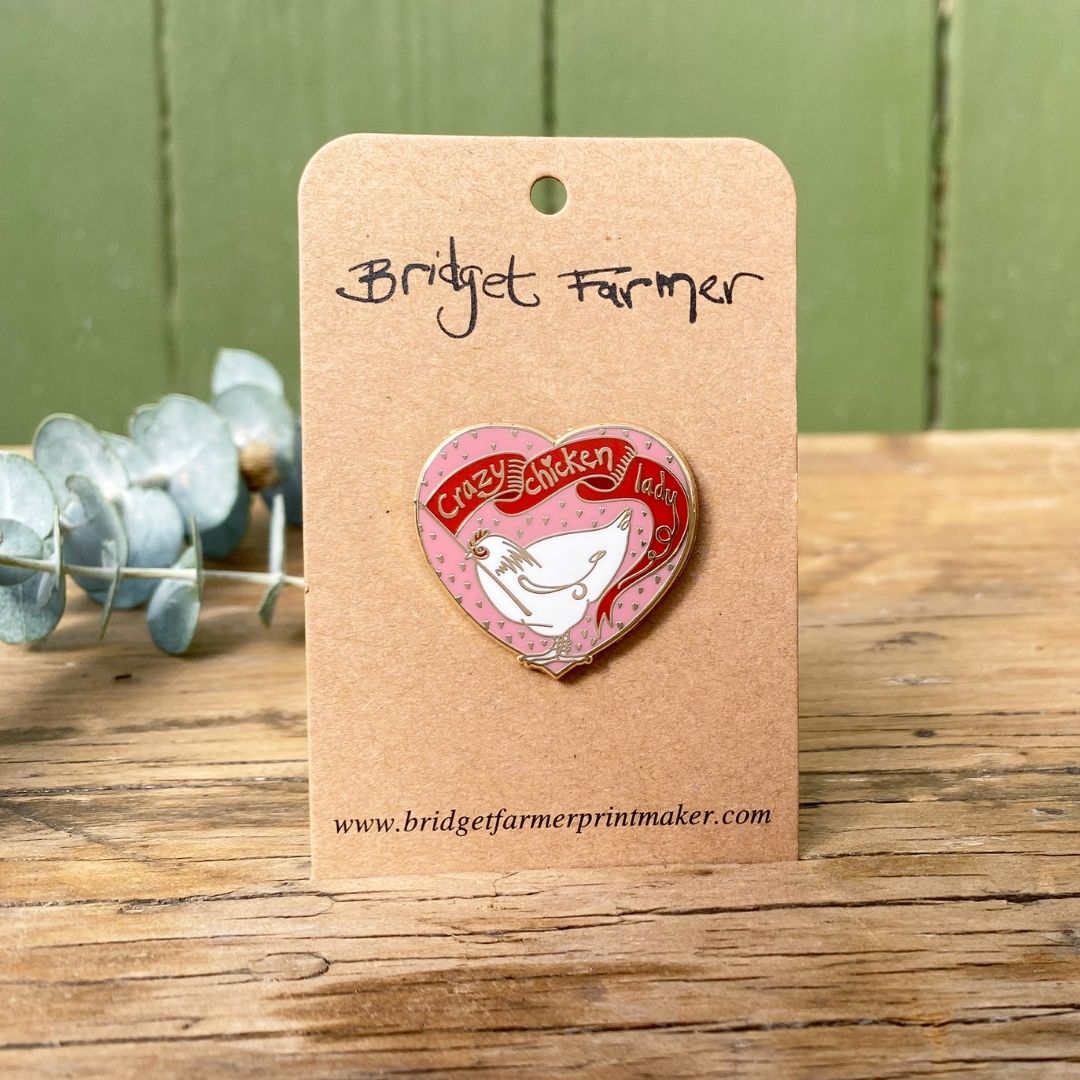 Crazy Chicken Lady Enamel Pin