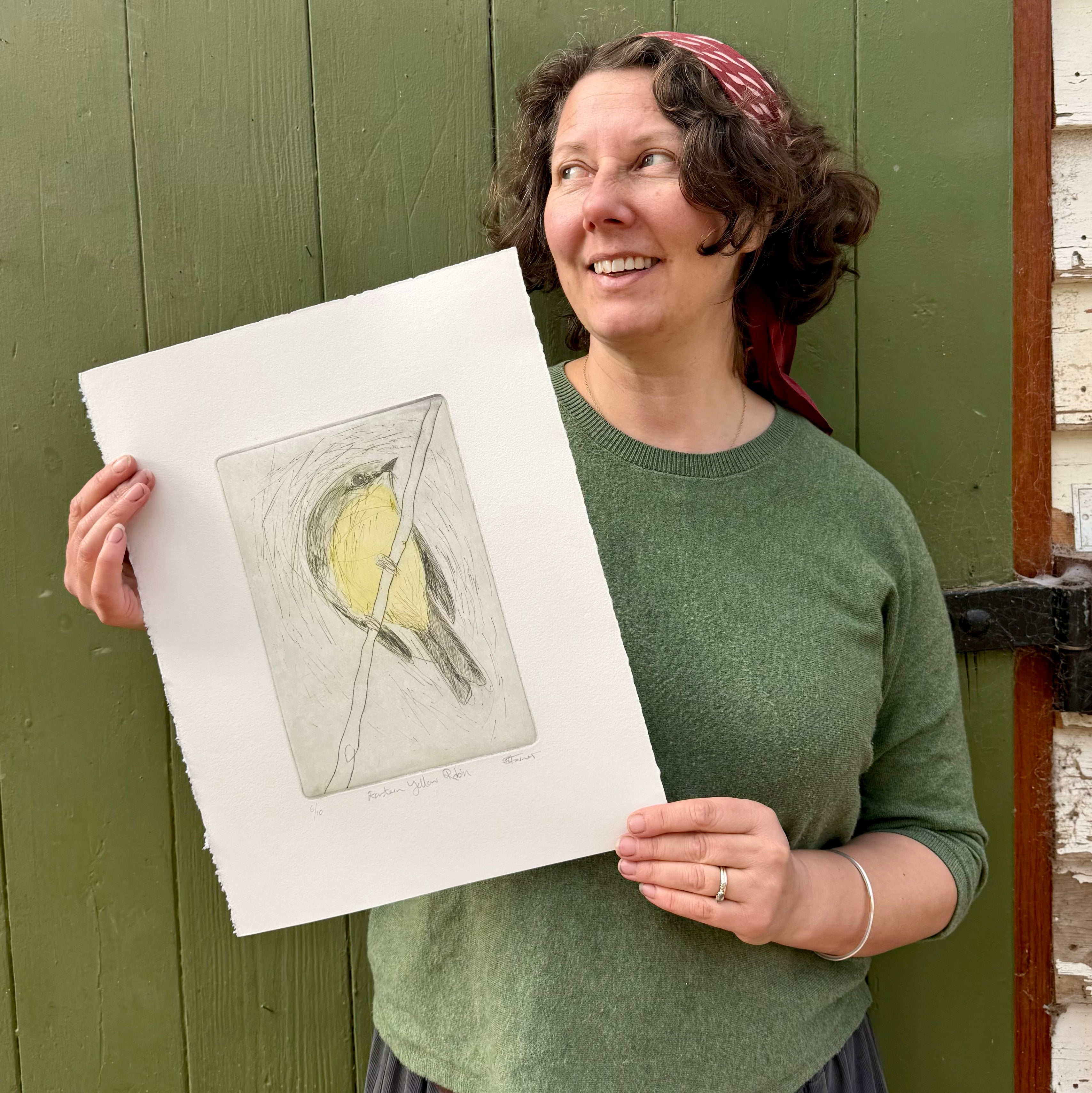 Original Etching - Eastern Yellow Robin