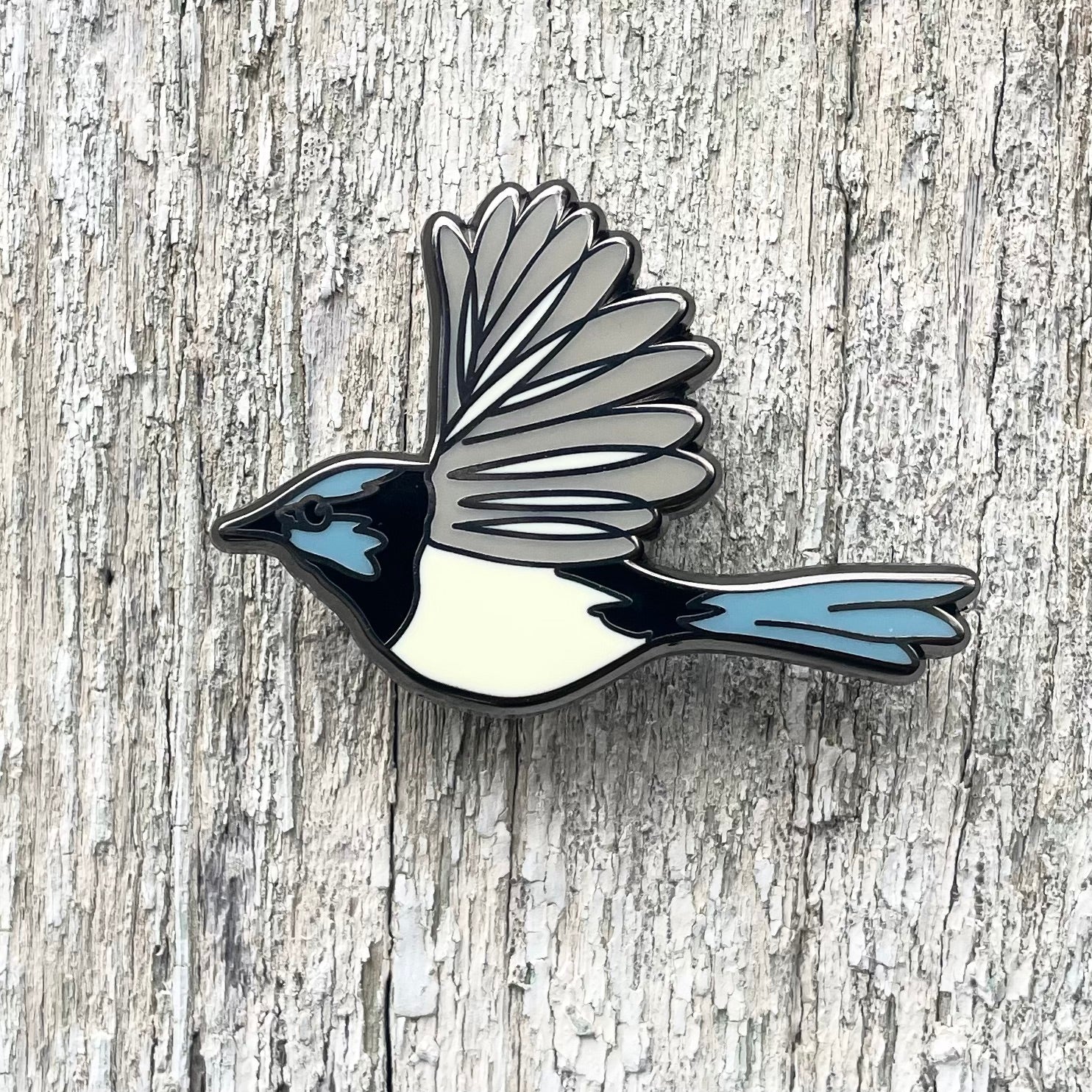 Superb Fairywren In Flight Enamel Pin