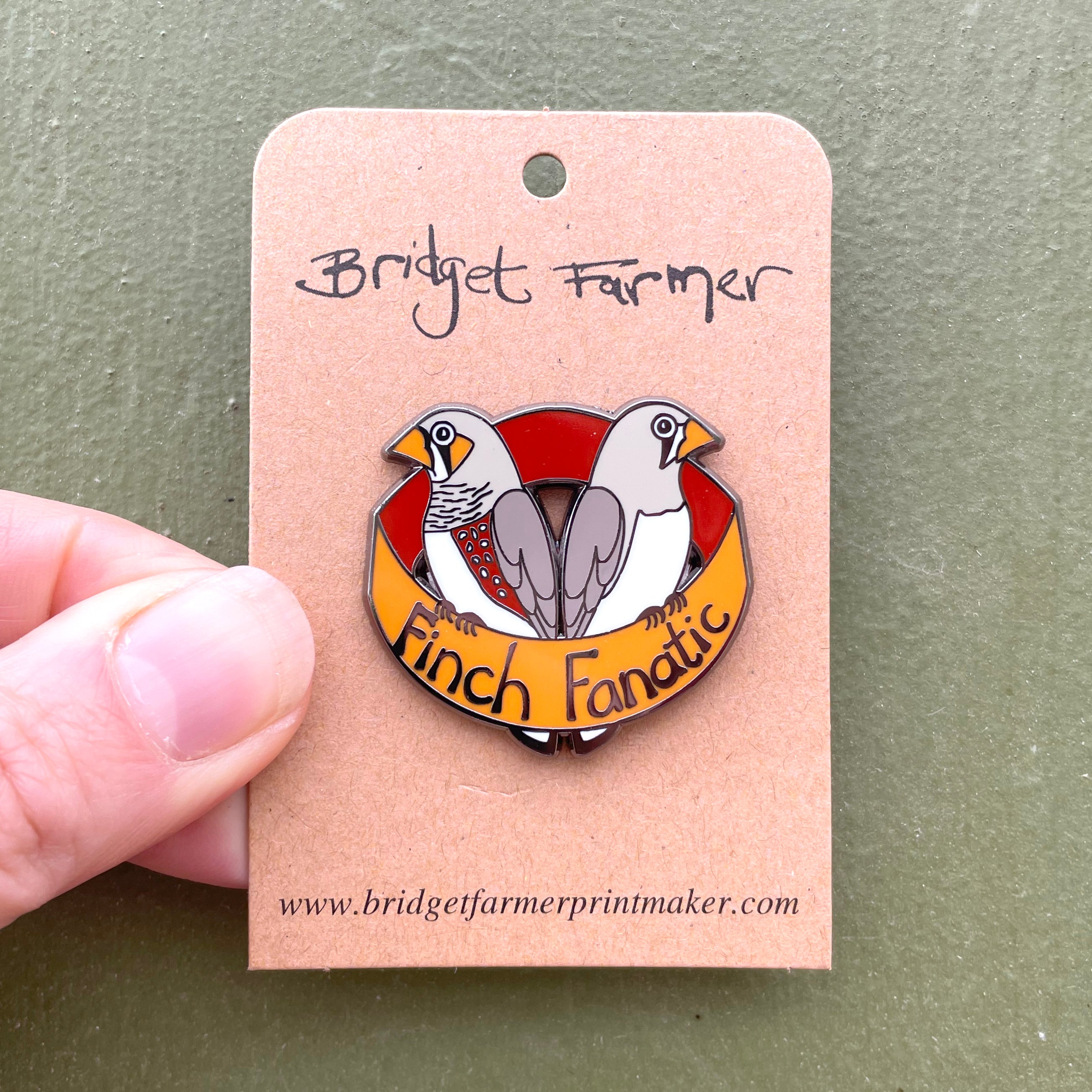 Finch Fanatic Enamel Pin