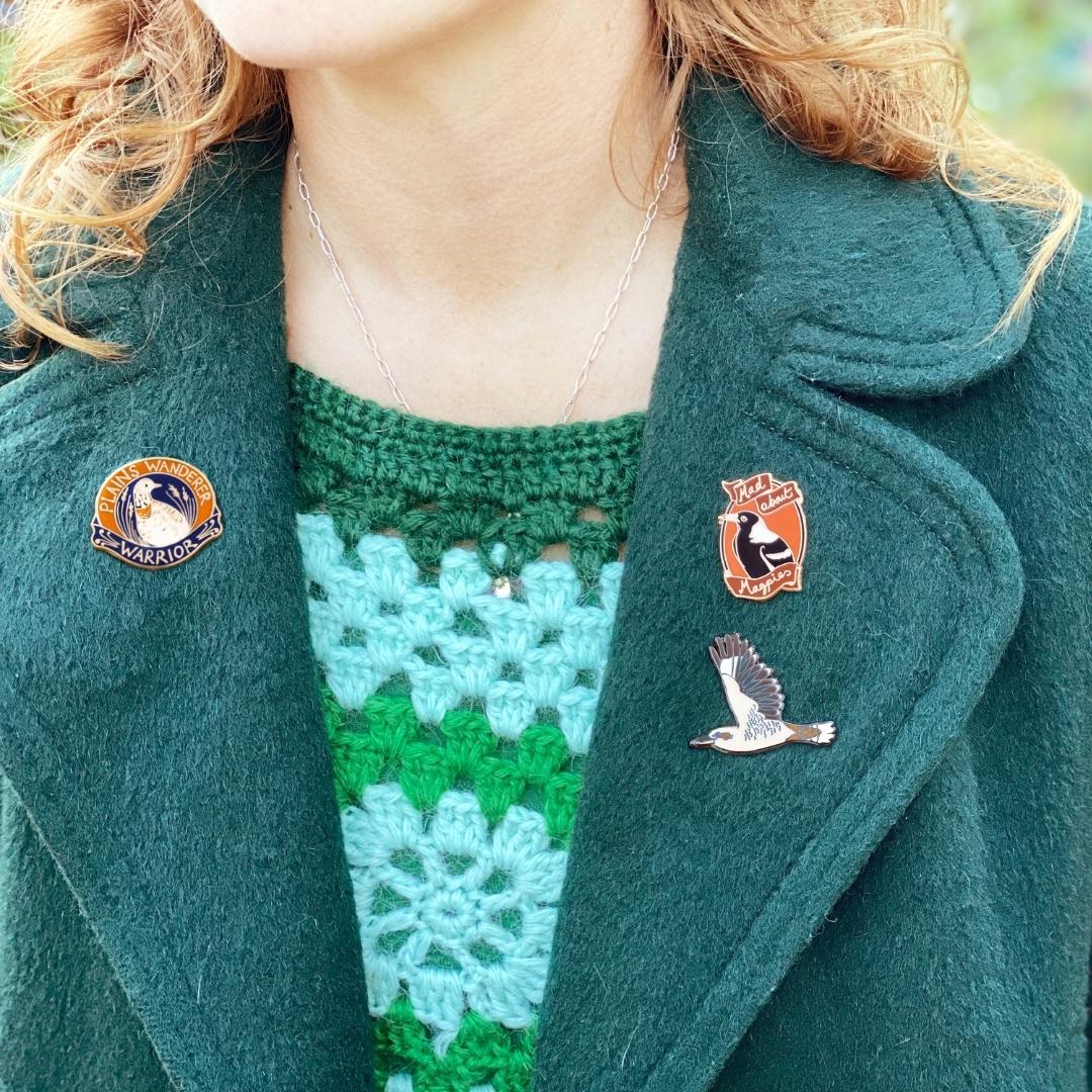 Plains Wanderer Warrior Enamel Pin