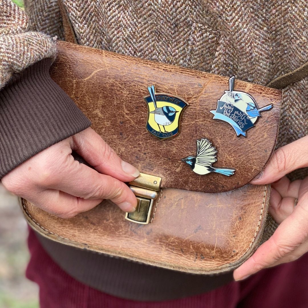 Superb Fairywren In Flight Enamel Pin