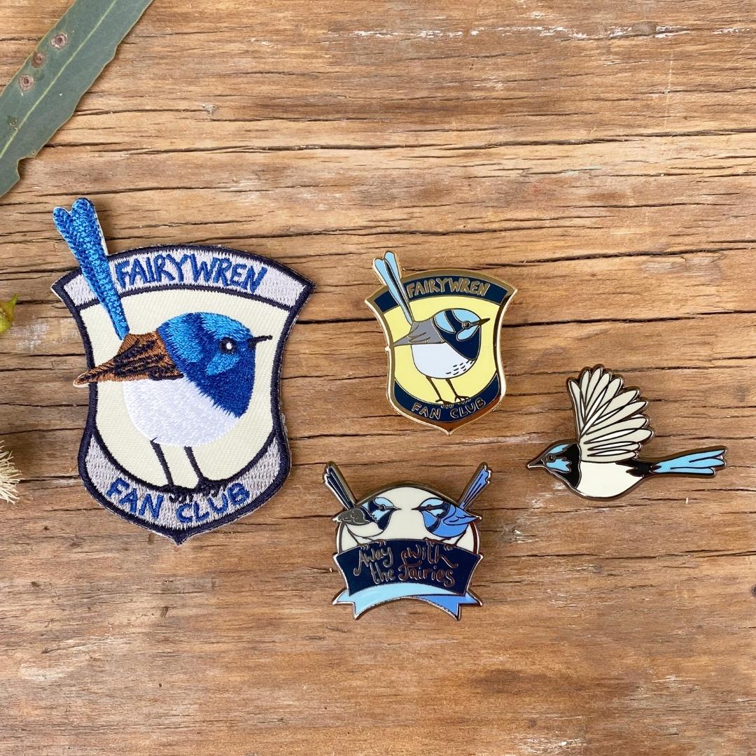 Superb Fairywren In Flight Enamel Pin