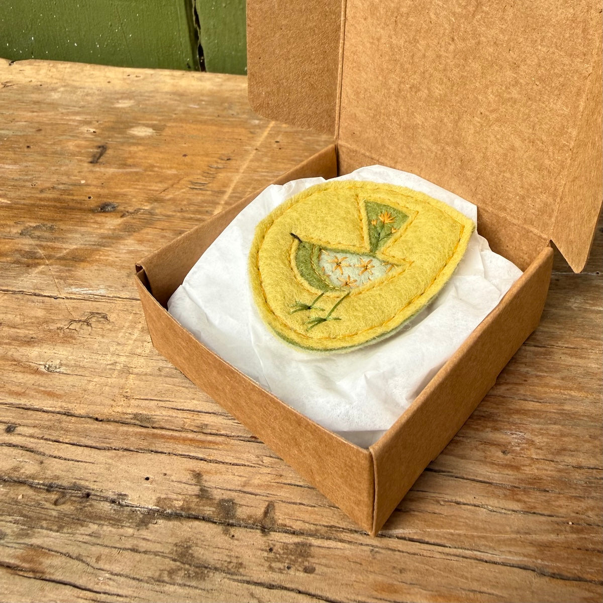 Hand Embroidered Felt Brooch - FB4