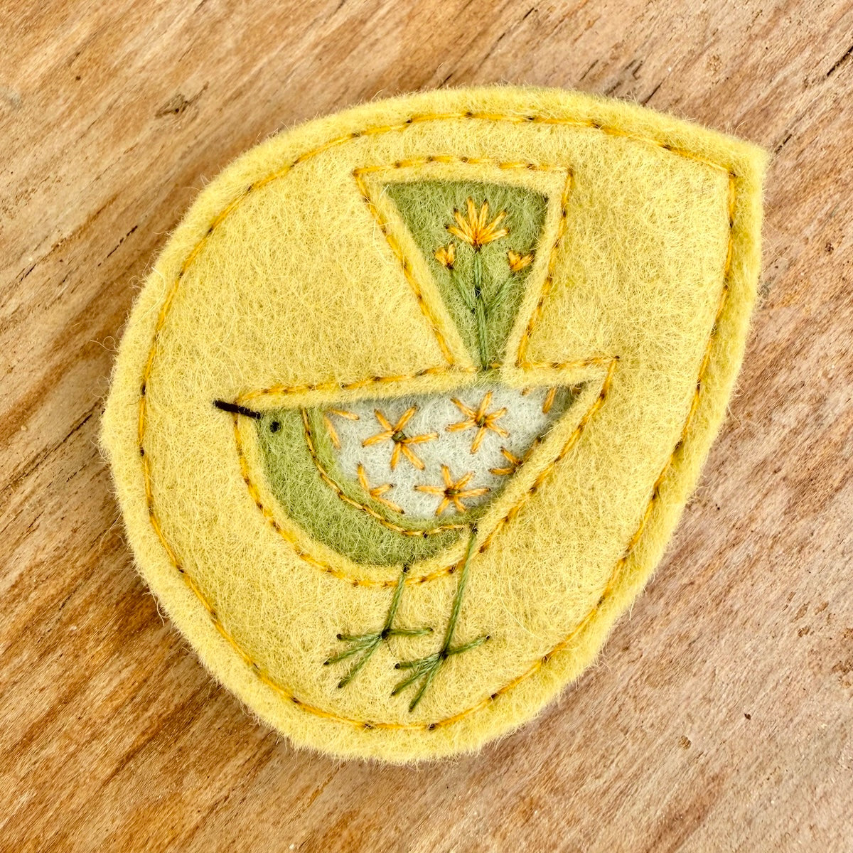 Hand Embroidered Felt Brooch - FB4