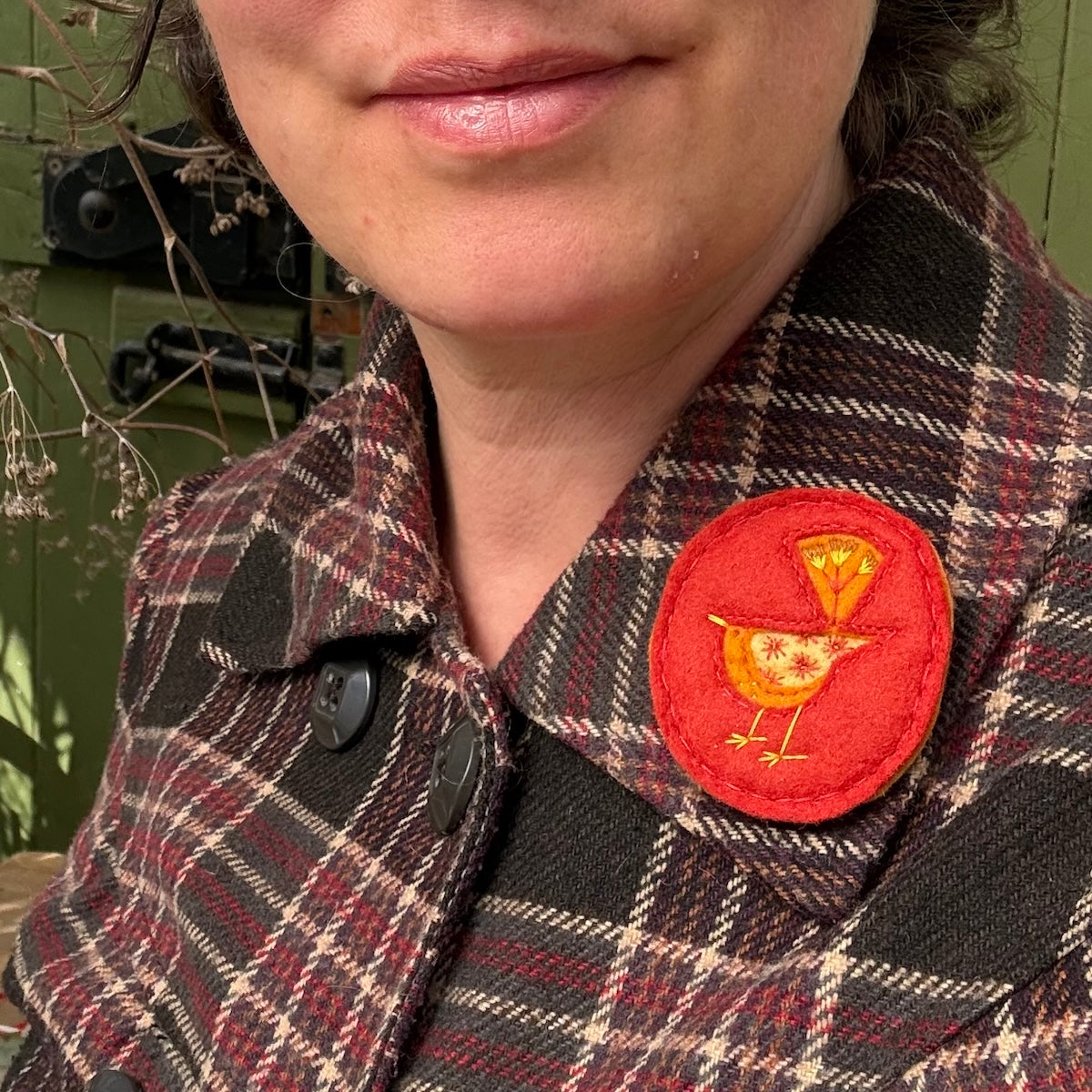 Hand Embroidered Felt Brooch - FB6