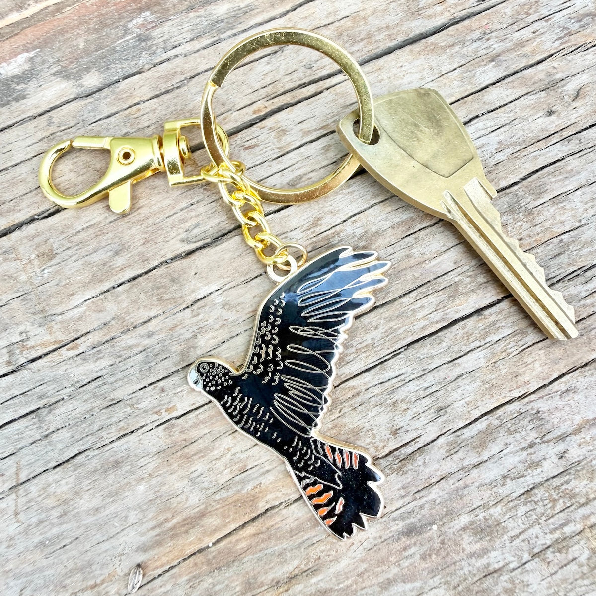 Red-tailed Black Cockatoo Keyring