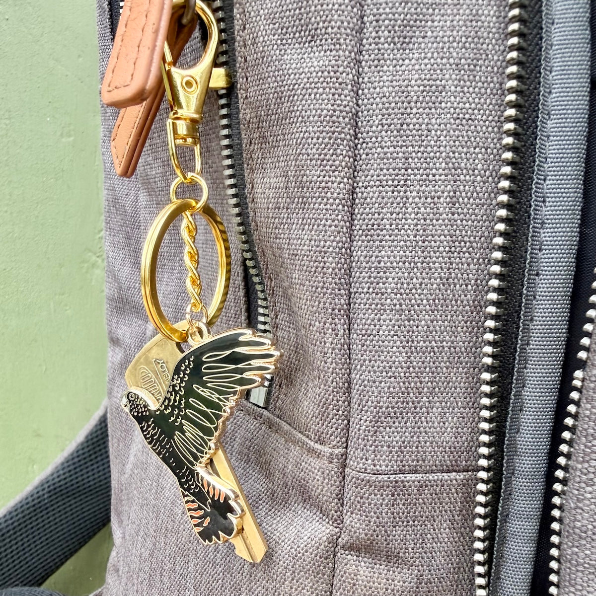 Red-tailed Black Cockatoo Keyring