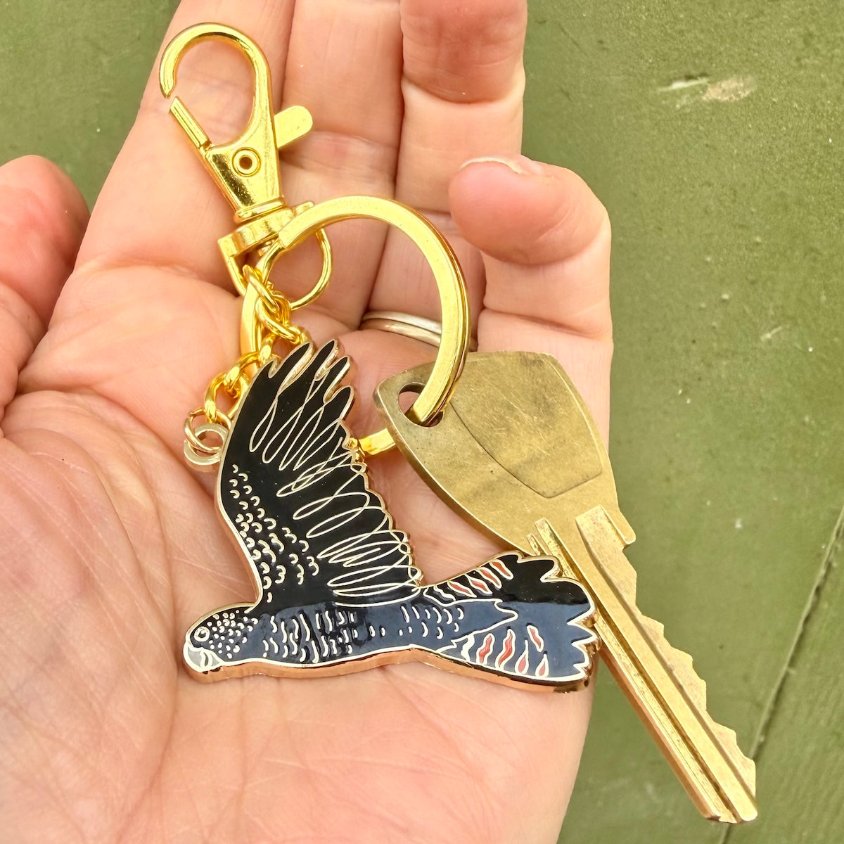 Red-tailed Black Cockatoo Keyring