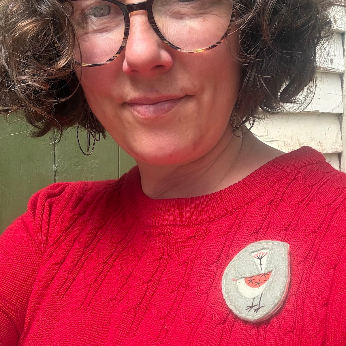 Hand Embroidered Felt Brooch - FB11