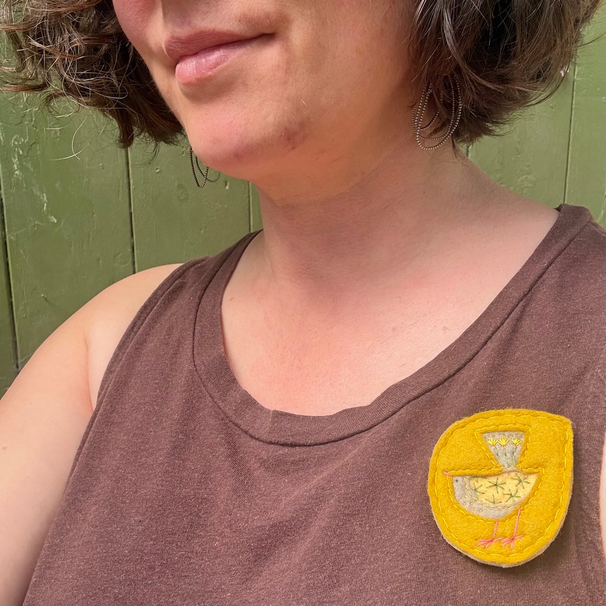 Hand Embroidered Felt Brooch - FB13