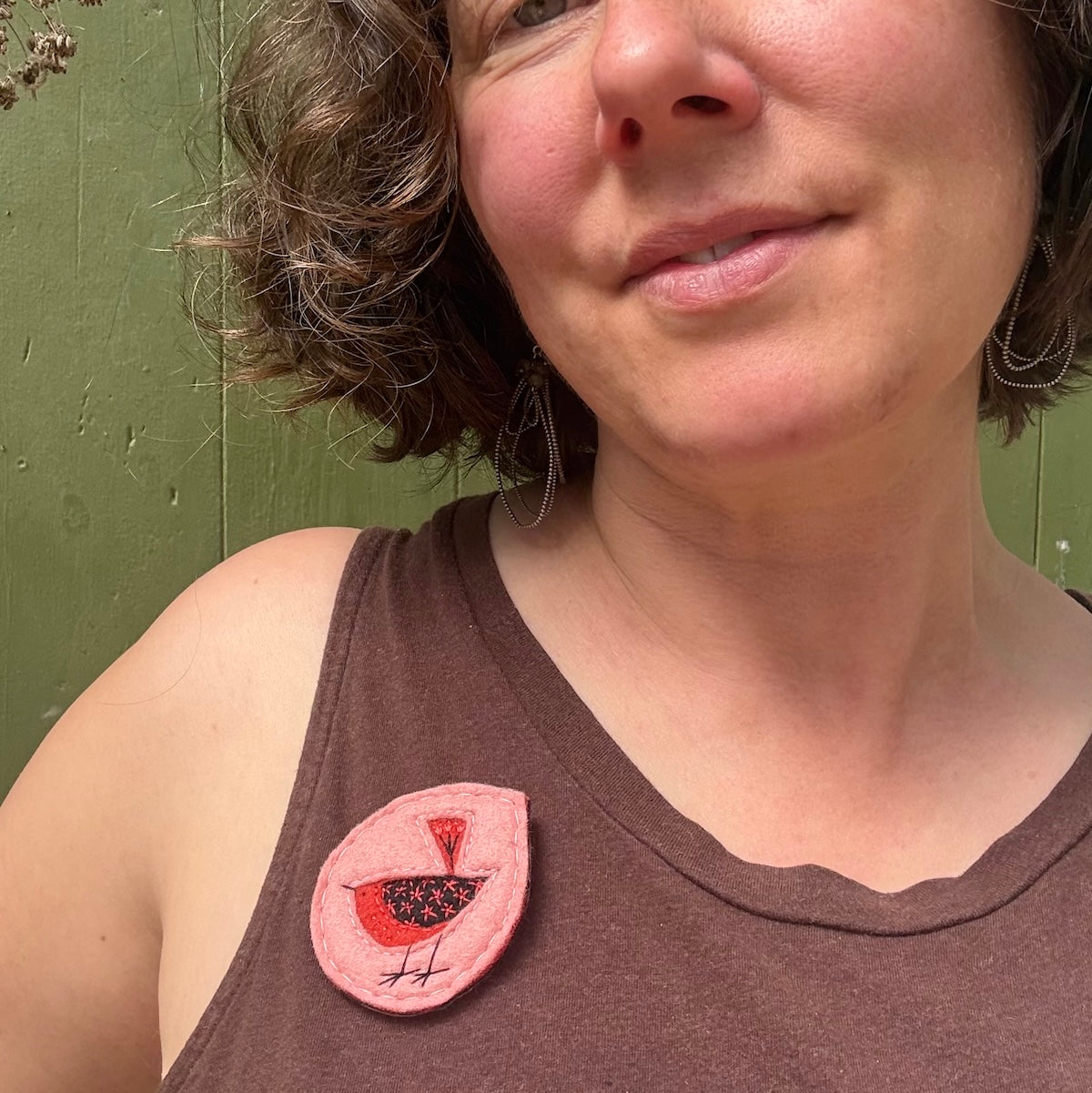 Hand Embroidered Felt Brooch - FB14