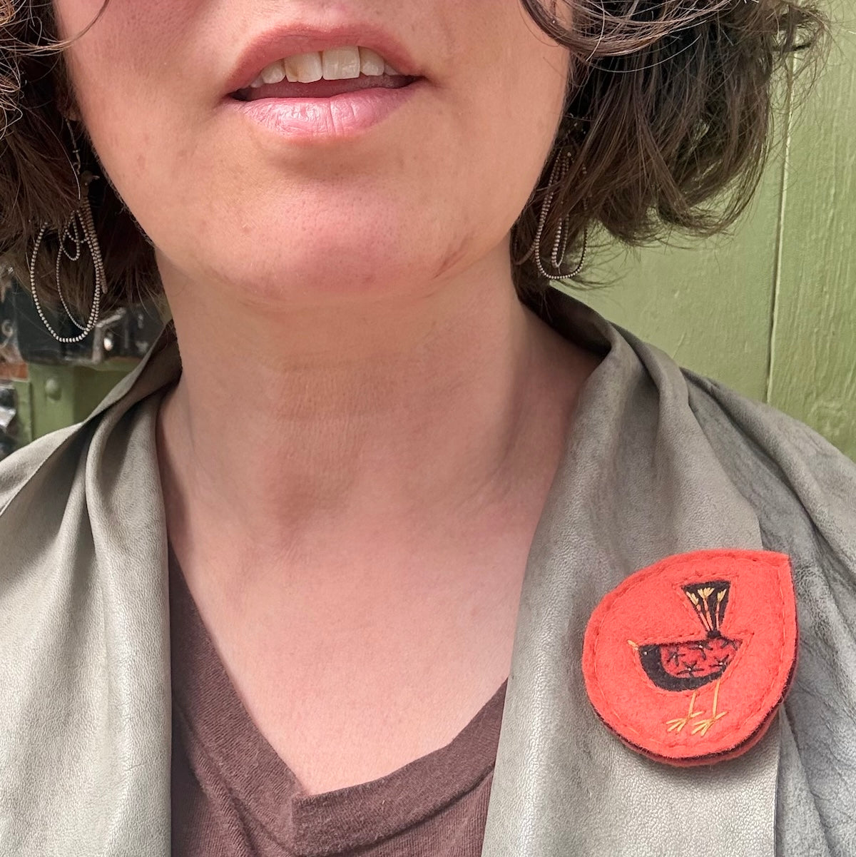 Hand Embroidered Felt Brooch - FB17