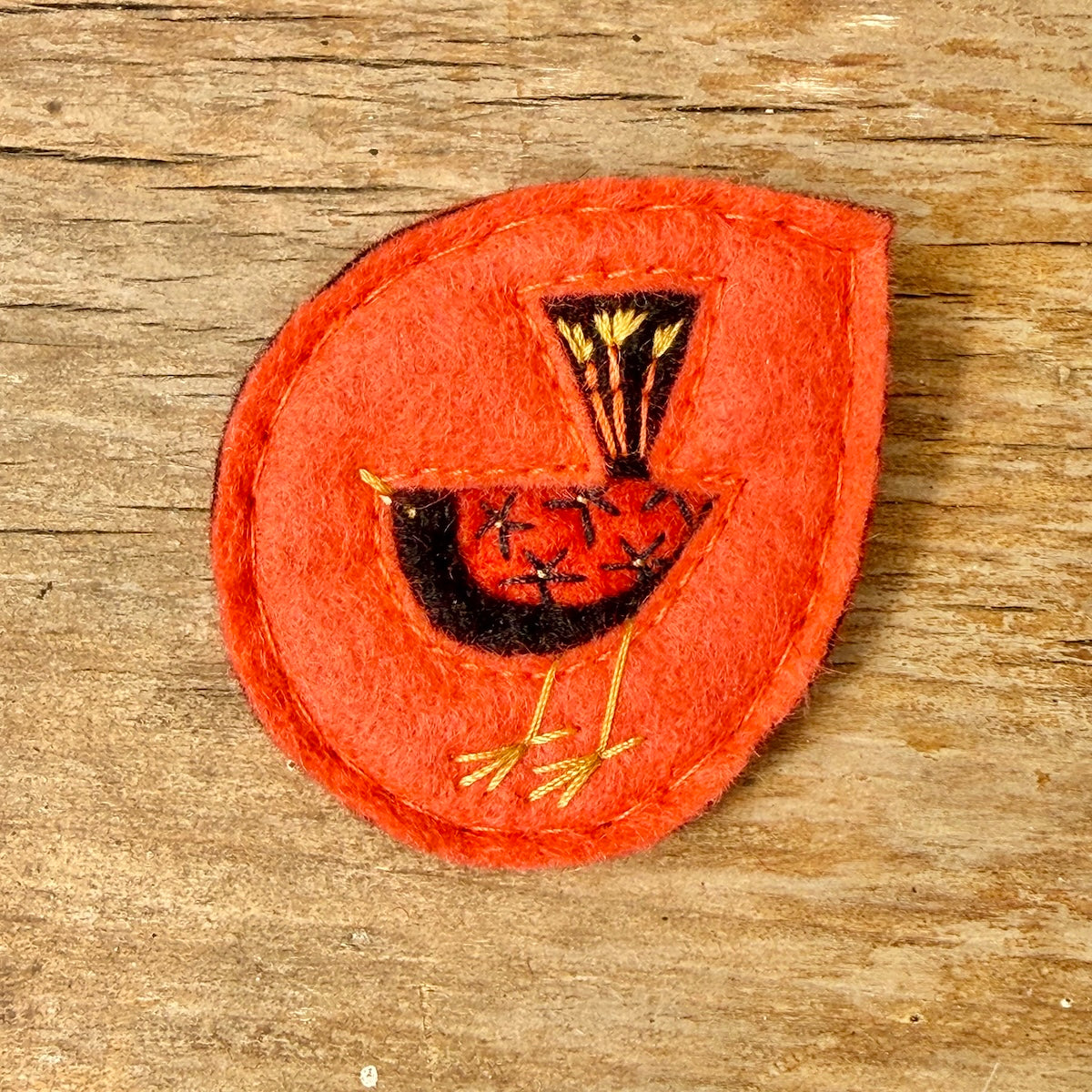 Hand Embroidered Felt Brooch - FB17