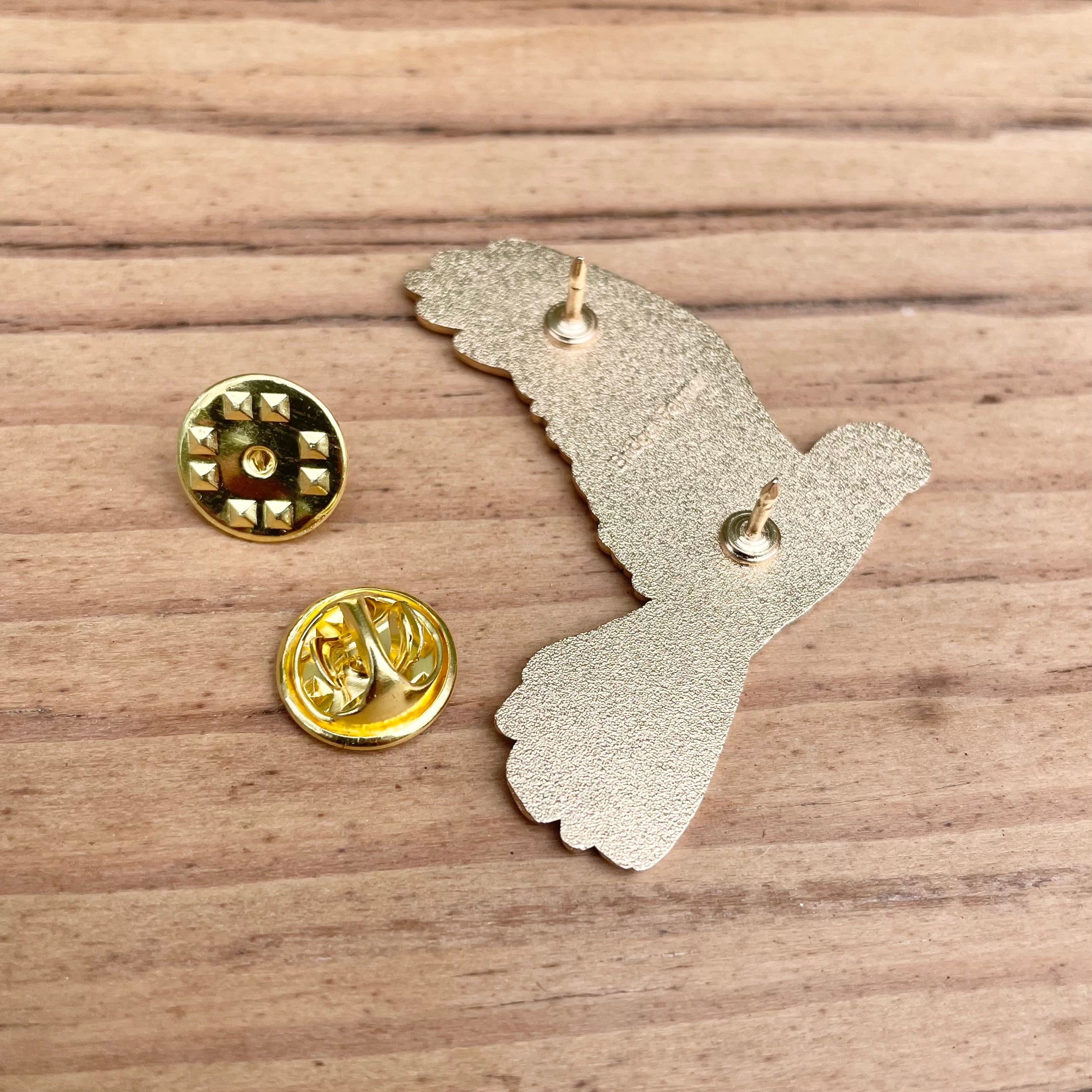 Red-tailed Black Cockatoo in Flight Enamel Pin